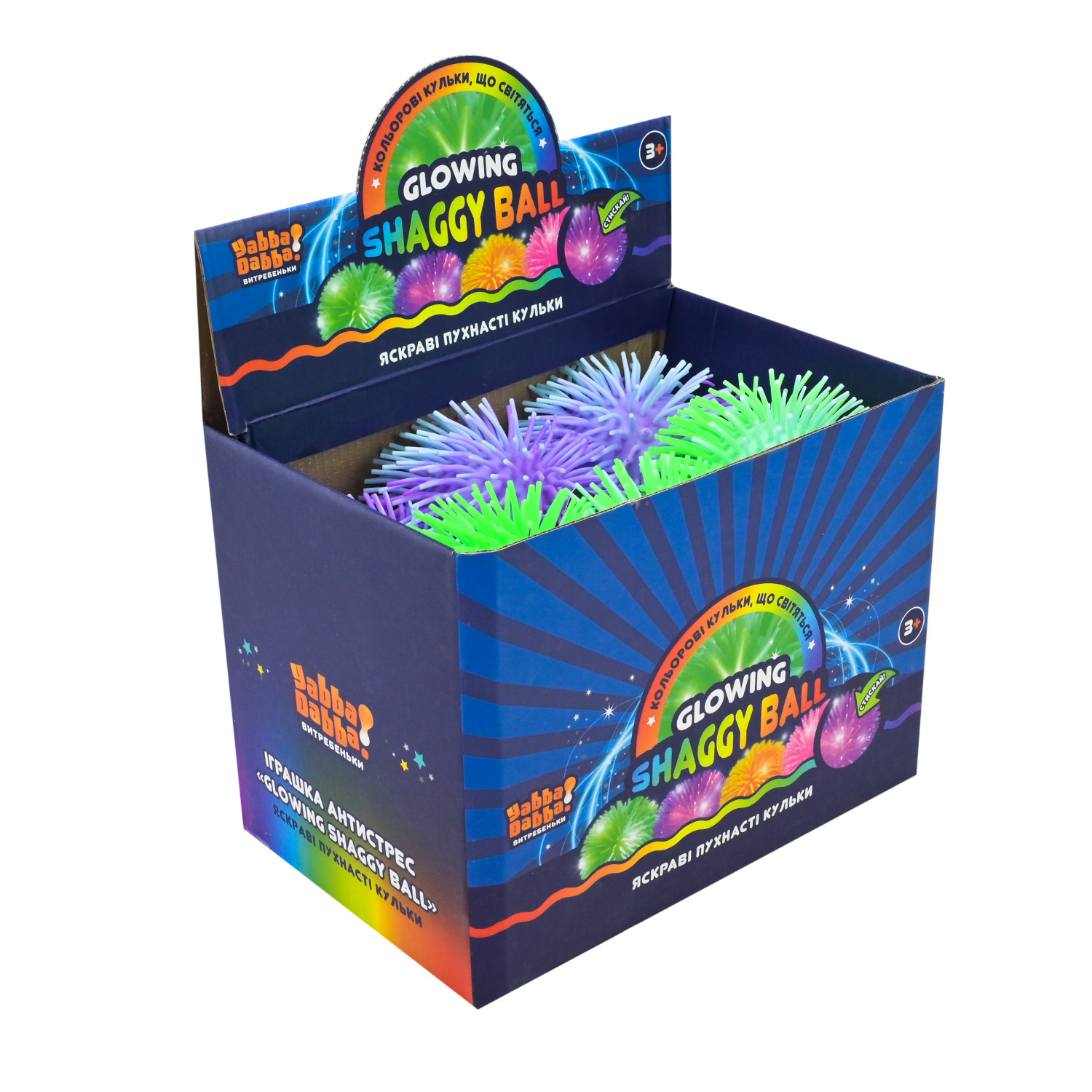 Антистрес YabbaDabba арт. YD2543 (144шт) 12см зі світлом 4 кольори 12шт дисплей бокс 24х16х19 см