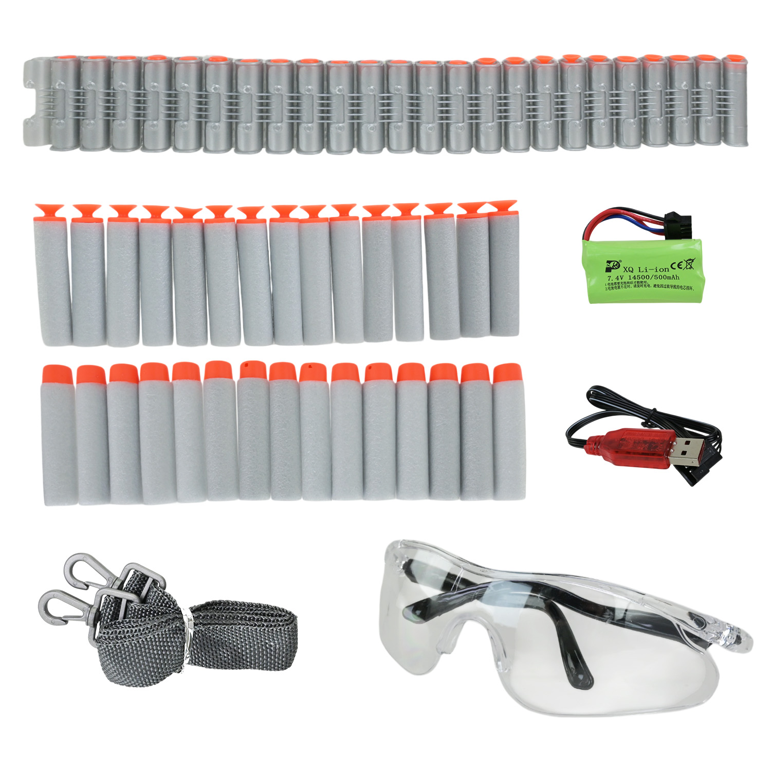 Автомат арт. WY2102A (8шт) акумулятор. стріляє поролоновими кулями, короб. 81*32*9см