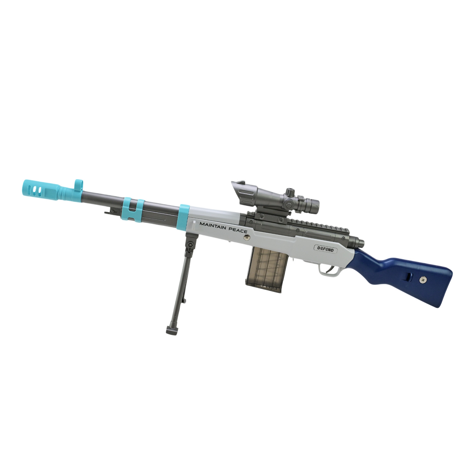 Автомат арт. WY2103B (10шт) стреляет поролоновыми пулями, короб. 89*29,5*7,5см