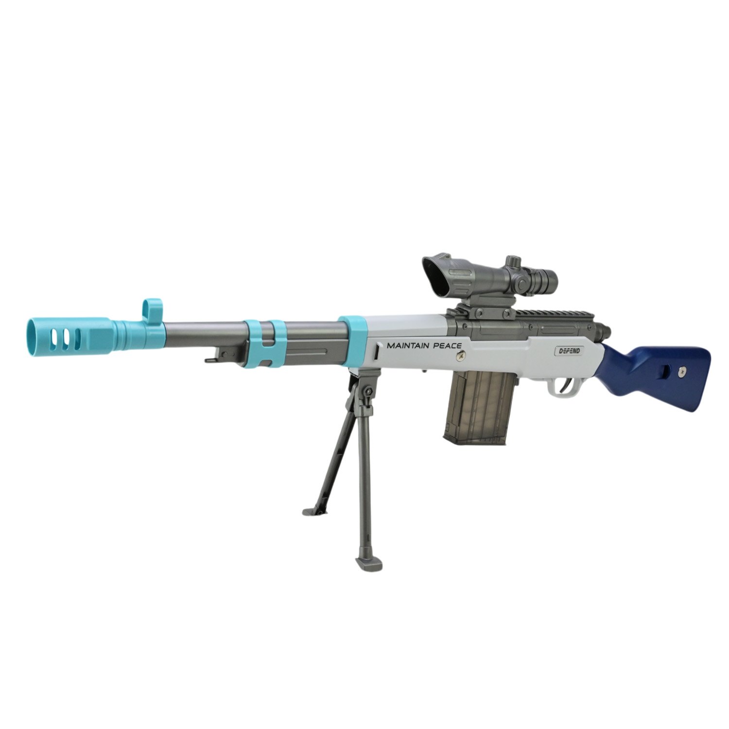 Автомат арт. WY2103B (10шт) стреляет поролоновыми пулями, короб. 89*29,5*7,5см