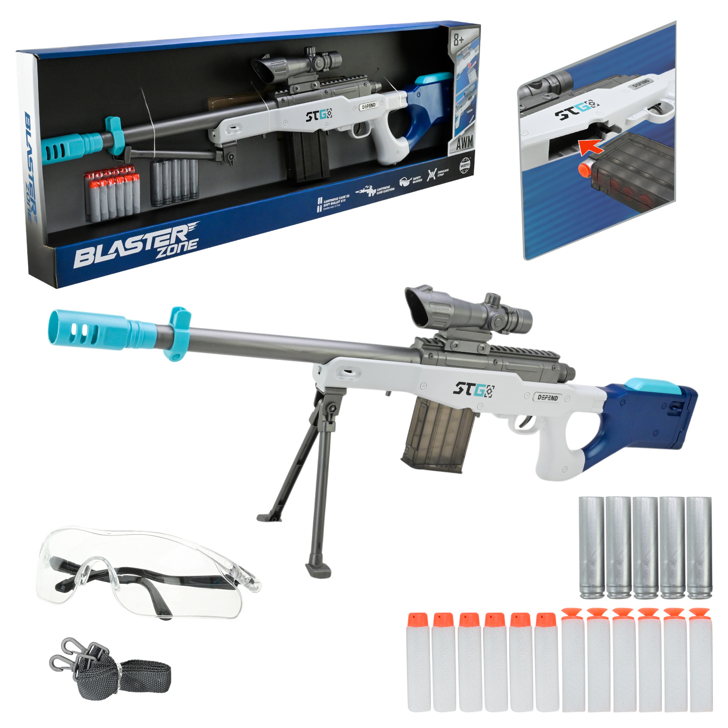 Автомат арт. WY2104B (10шт) стріляє поролоновими кулями, короб. 89*29,5*7,5см