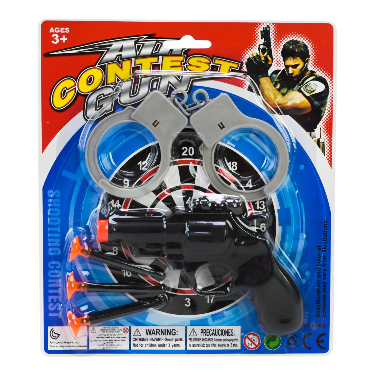 Поліцейський набір арт AK332-6 (480шт/2) наручники, присоски, планшет 18,5*2*21 см