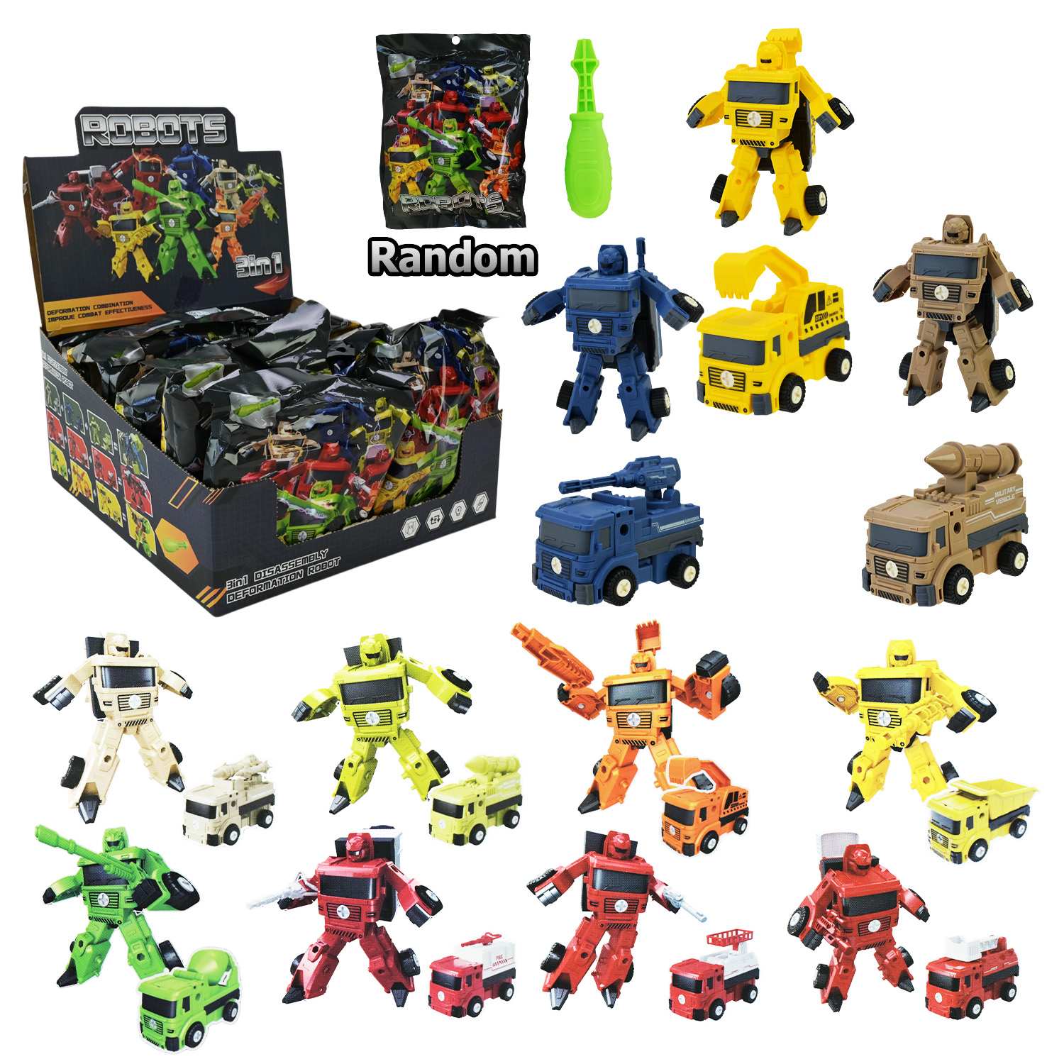 Робот арт 1625 (288шт/2) машина, 24уп*12шт, 12 видів, р-р пакета 17*21см, у дісплей боксі 25*13*28см