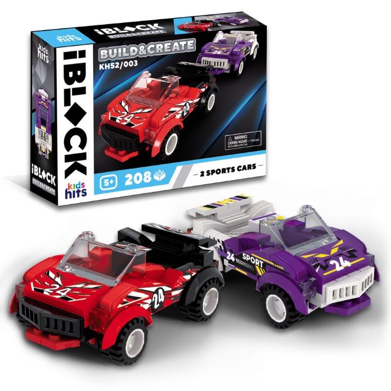 Конструктор Kids hits IBLOCK JUNIOR арт. KH52/003 (36шт/2) МЕГАКАРИ 208дет., короб. 24*6*16см