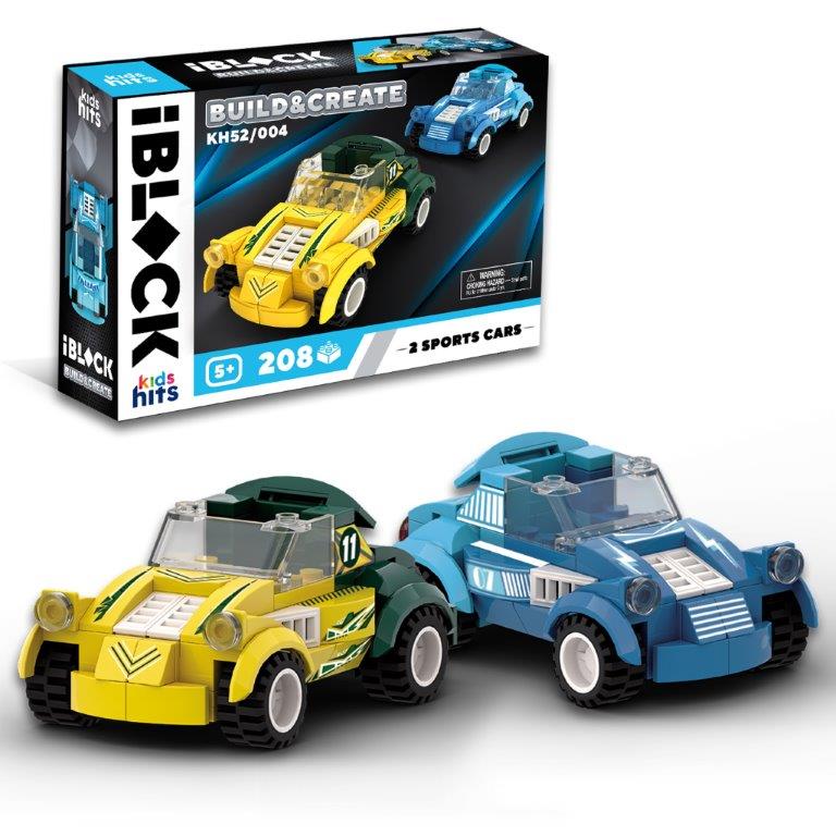 Конструктор Kids hits IBLOCK JUNIOR KH52/004 (36шт/2) МЕГАКАРИ, 208дет., короб. 24*6*16см