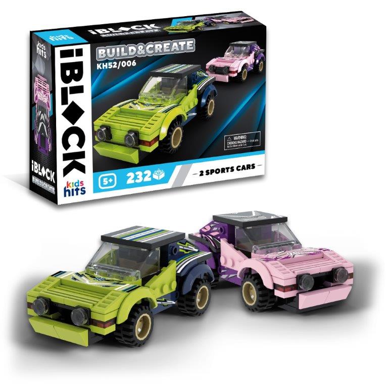 Конструктор Kids hits IBLOCK JUNIOR арт. KH52/006 (36шт/2) МЕГАКАРИ 210дет., короб. 24*6*16см