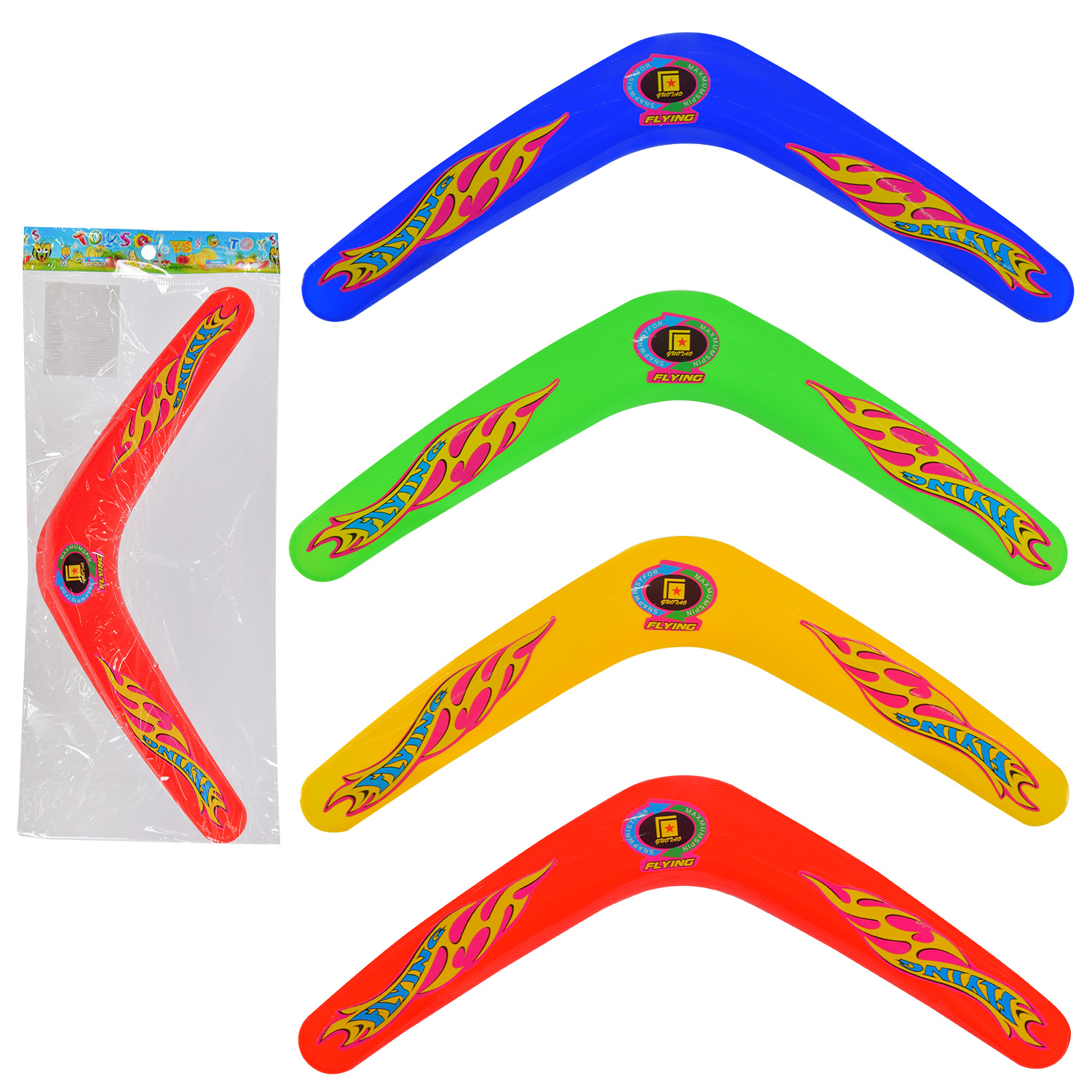 Бумеранг арт.FR40934 (1200шт) 30см, в пакеті, mix 4 кольори