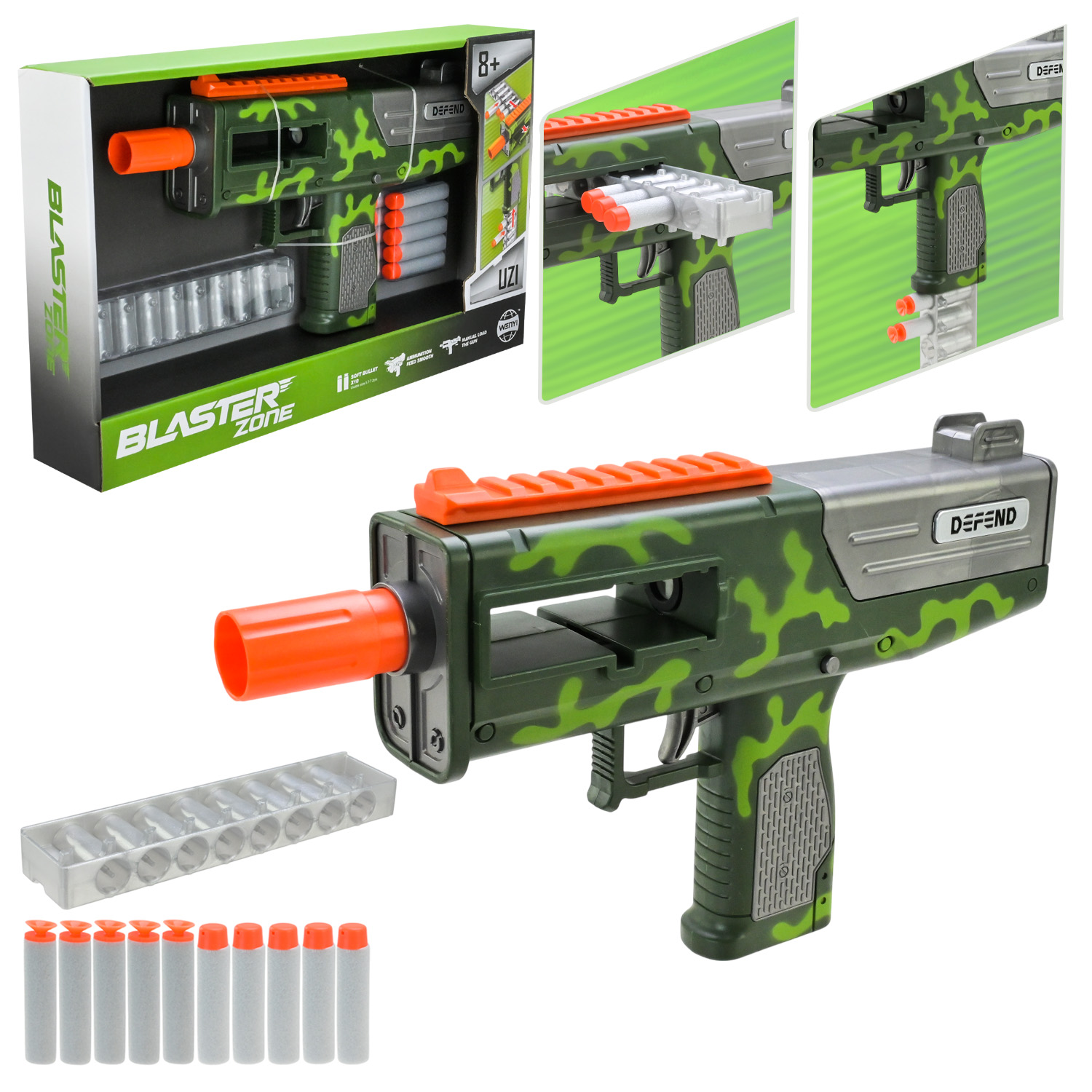 Автомат UZI арт. WY2106C (30шт) стріляє поролоновими кулями, короб. 37,5*22,7*6,5см