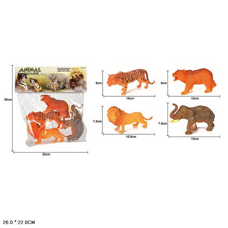 Тварини арт. 233-2/4 (144шт/2) 2 види мікс, пакет 26*22см