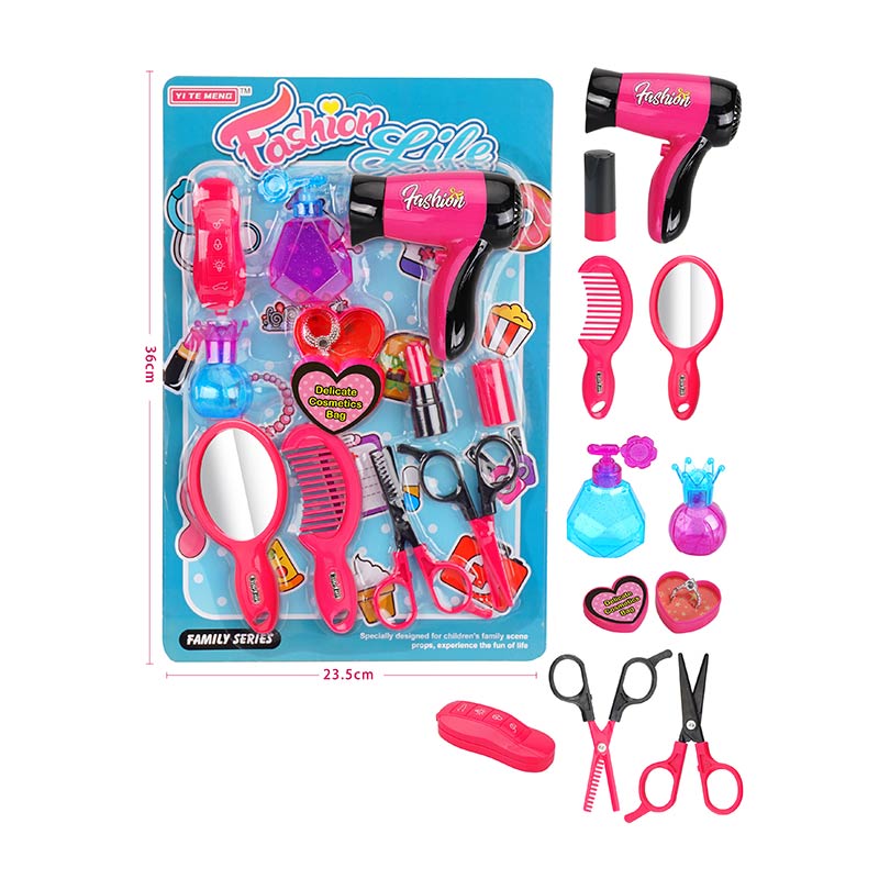 Перукаря набір арт. 58497 (96шт/2) фен, ножиці, гребінці, аксесуари, блістер 23,5*36см