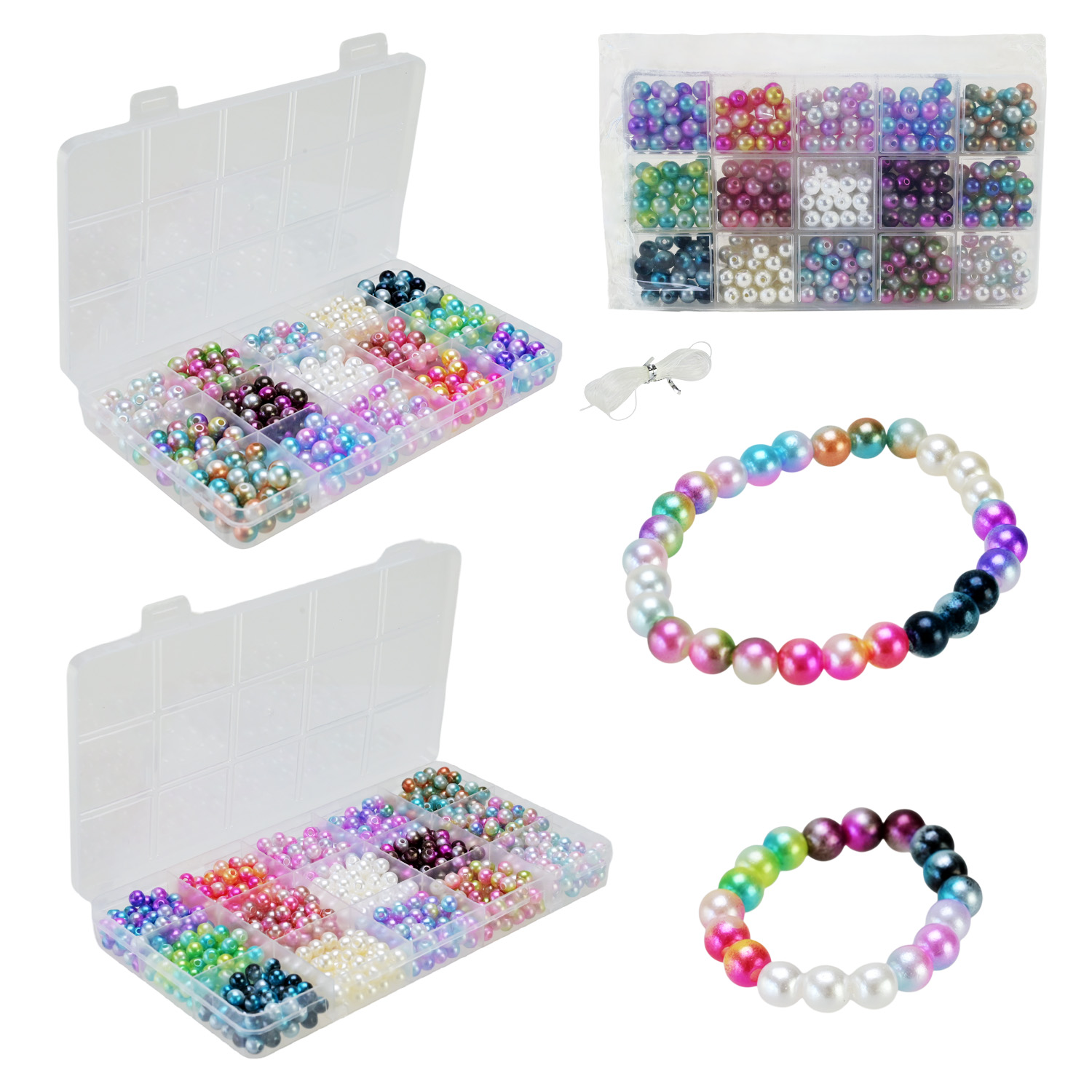 Бісер арт. 1198-34/35 (120шт/2) намистини, короб. 17,2*10*2см