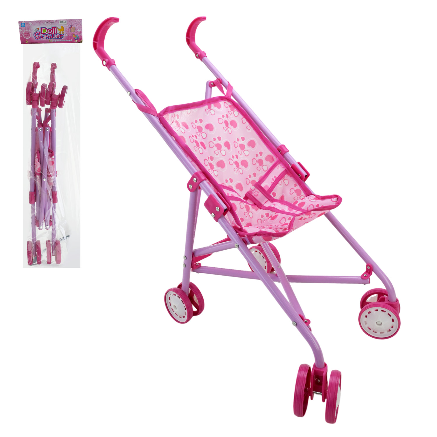 Коляска-тростина арт. 9302W  (LM-20M) (24шт/2)метал.складна,8 коліс,поворот.колеса,у пакеті 71*17,5 см