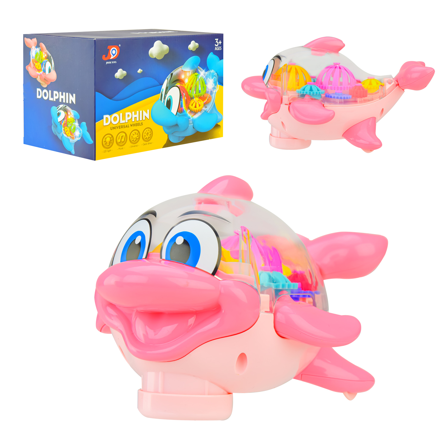 Рибка муз. арт. JD133-51A (JD133-51A-KI) (96шт/2)батар., прозорий корпус,кольорові внутрішні деталі, світло,2 кольори мікс,короб. 18,2*11,5*11,5 см