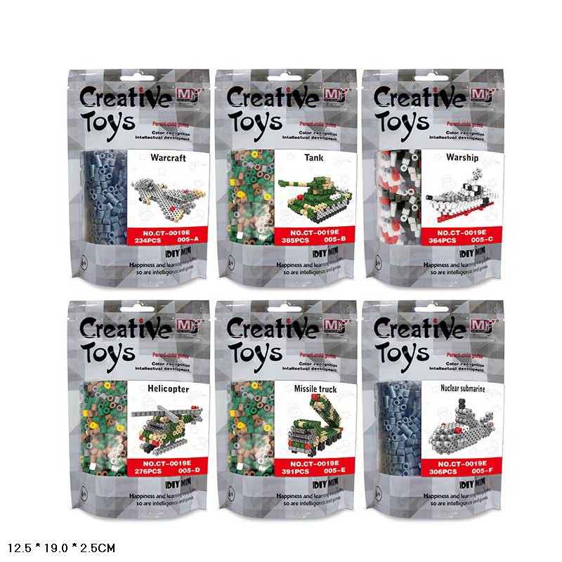 Термомозаїка тривимірна арт. CT-0019E (240шт/2) військова техніка 6 видів мікс, пакет 19*12,5*2,5см