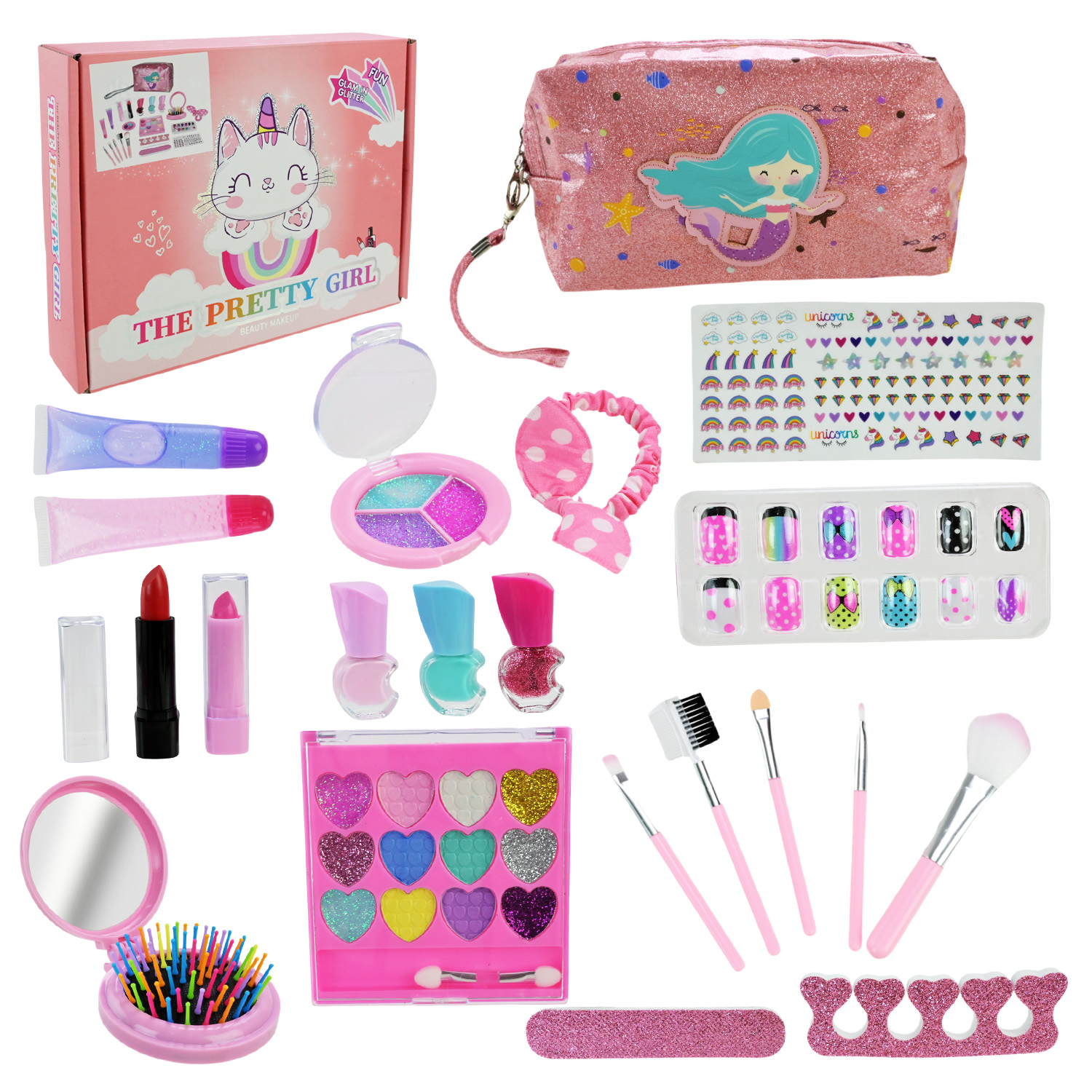 Косметика арт. 2605J-JY2405 (36шт) Лаки, тіні, помада, аксес, косметичка короб. 21,3*15,6*15,8см