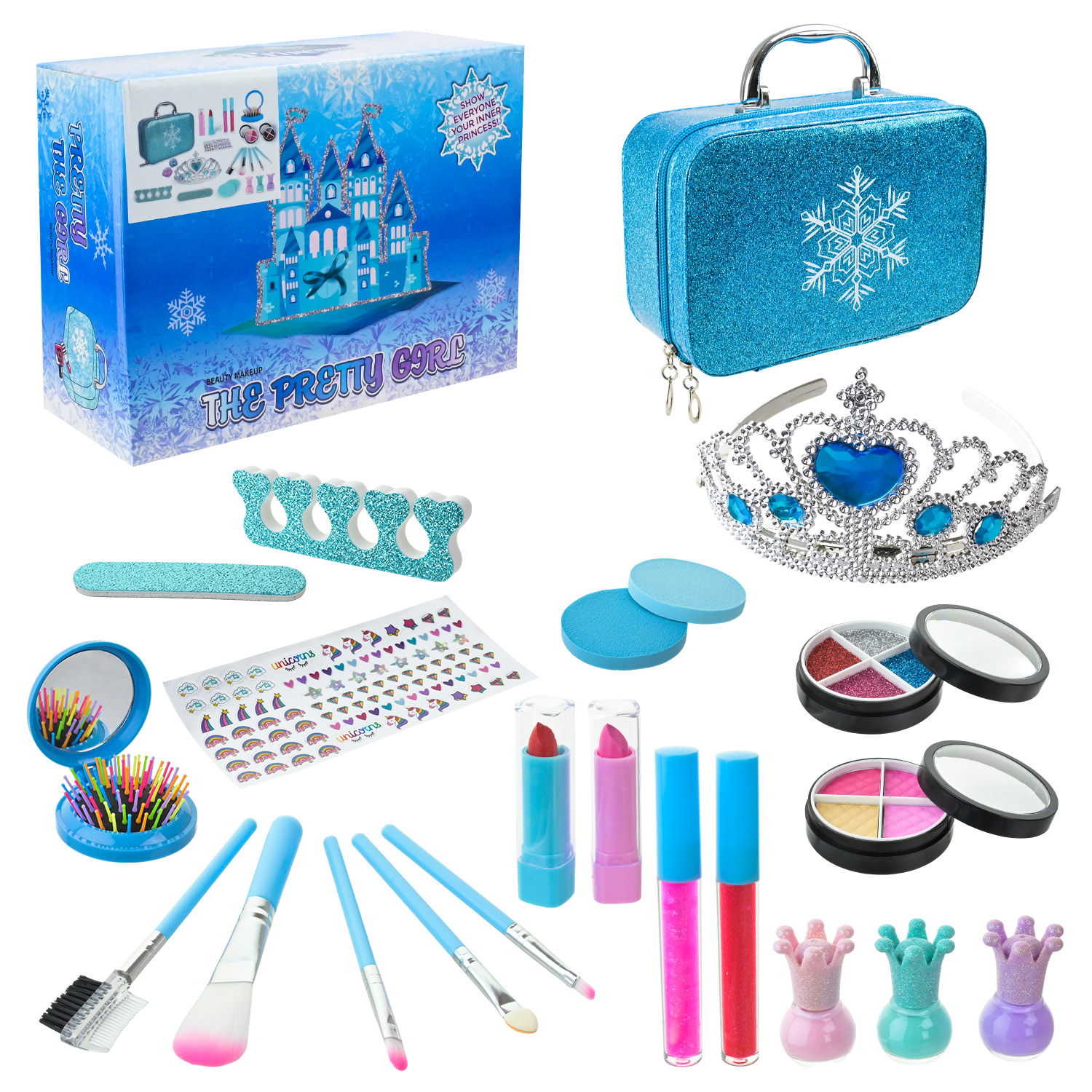 Косметика арт. 2605W-JY2405 (24шт)   Лаки, тіні, помада, аксес, валіза короб. 21,3*15,6*15,8см