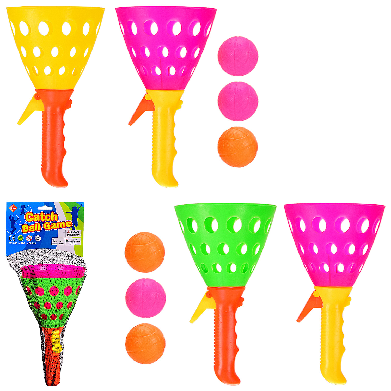 Пастка арт. CEL1203047 (96 шт/2)2 ракетки, 3 м'ячика,2 кольор. мікс, сітці – 16*38 см, р-р іграшки – 13*13*24 см