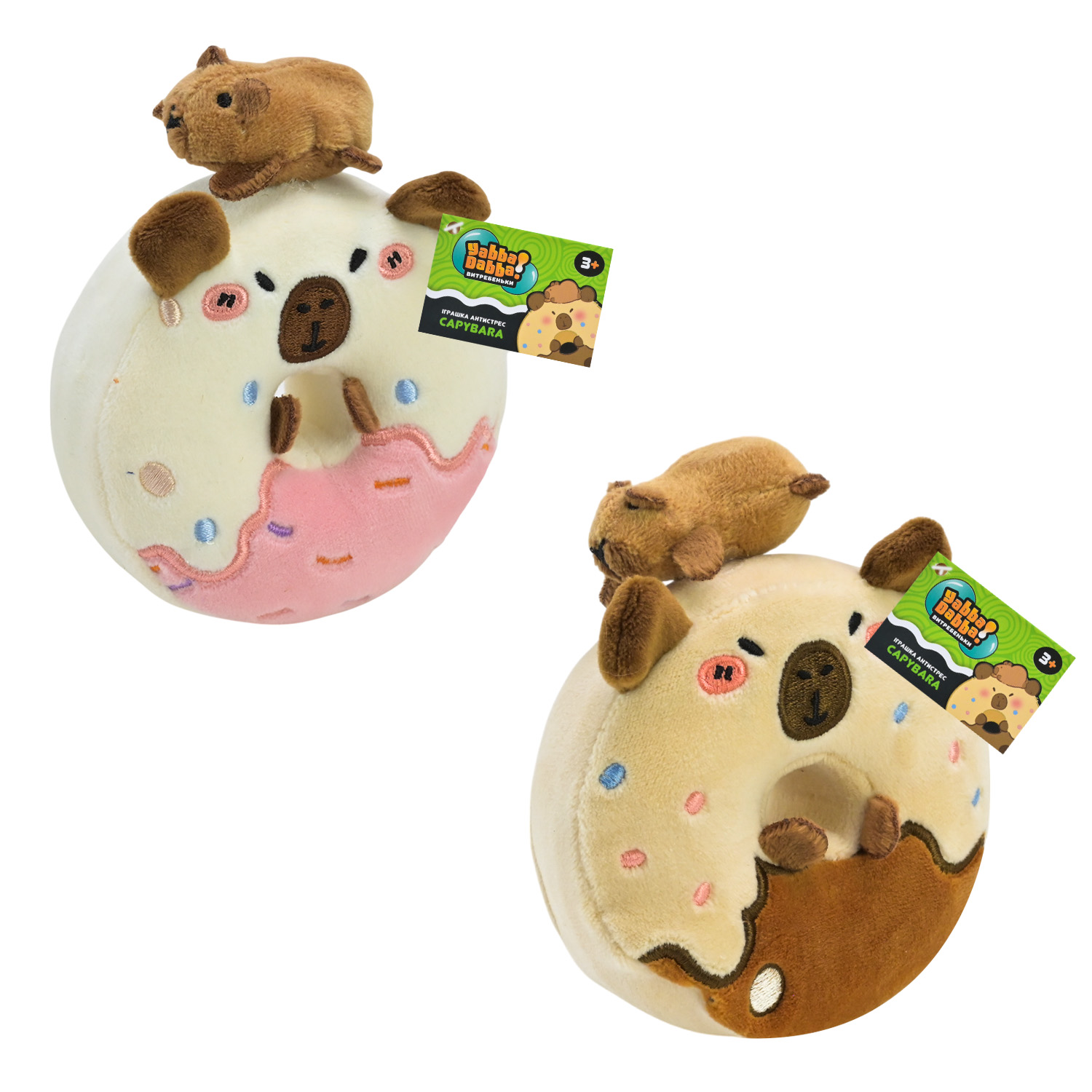 Антистрес YabbaDabba арт. YD2509 (120шт) Капібара сквіш пончики 10х4х12 см 15шт дисплей бокс 32х23х13 см