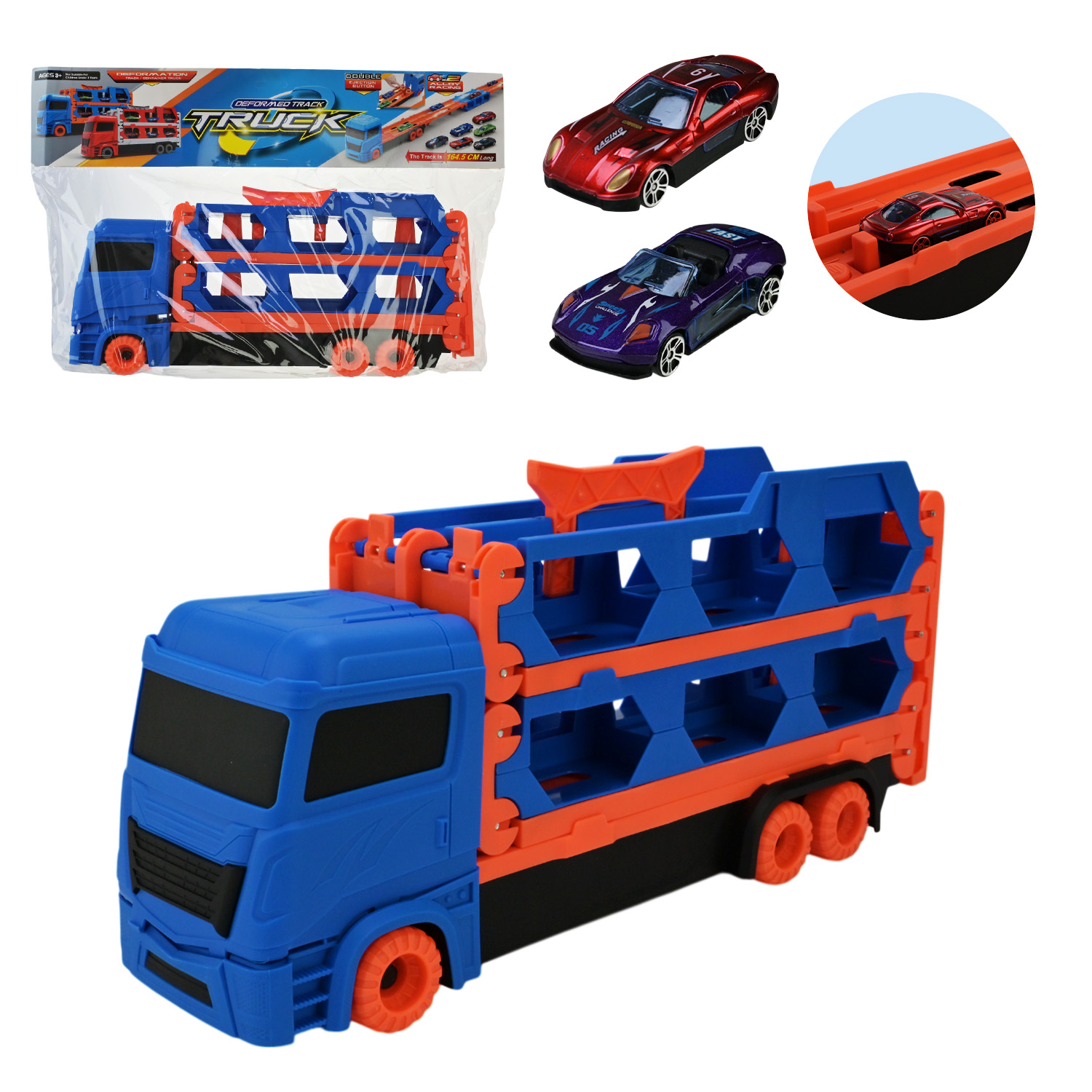 Трейлер інерц арт. KTJ-66888 (24шт/2) машинки, пакет. 48*10,7*25,5см