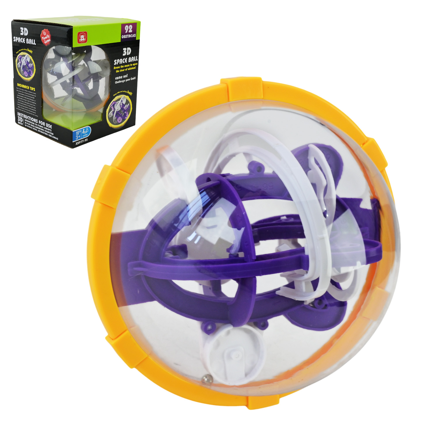 Головоломка 3D-лабіринт арт. XS977-95 (96шт/2) короб.13,4*13,4*16см