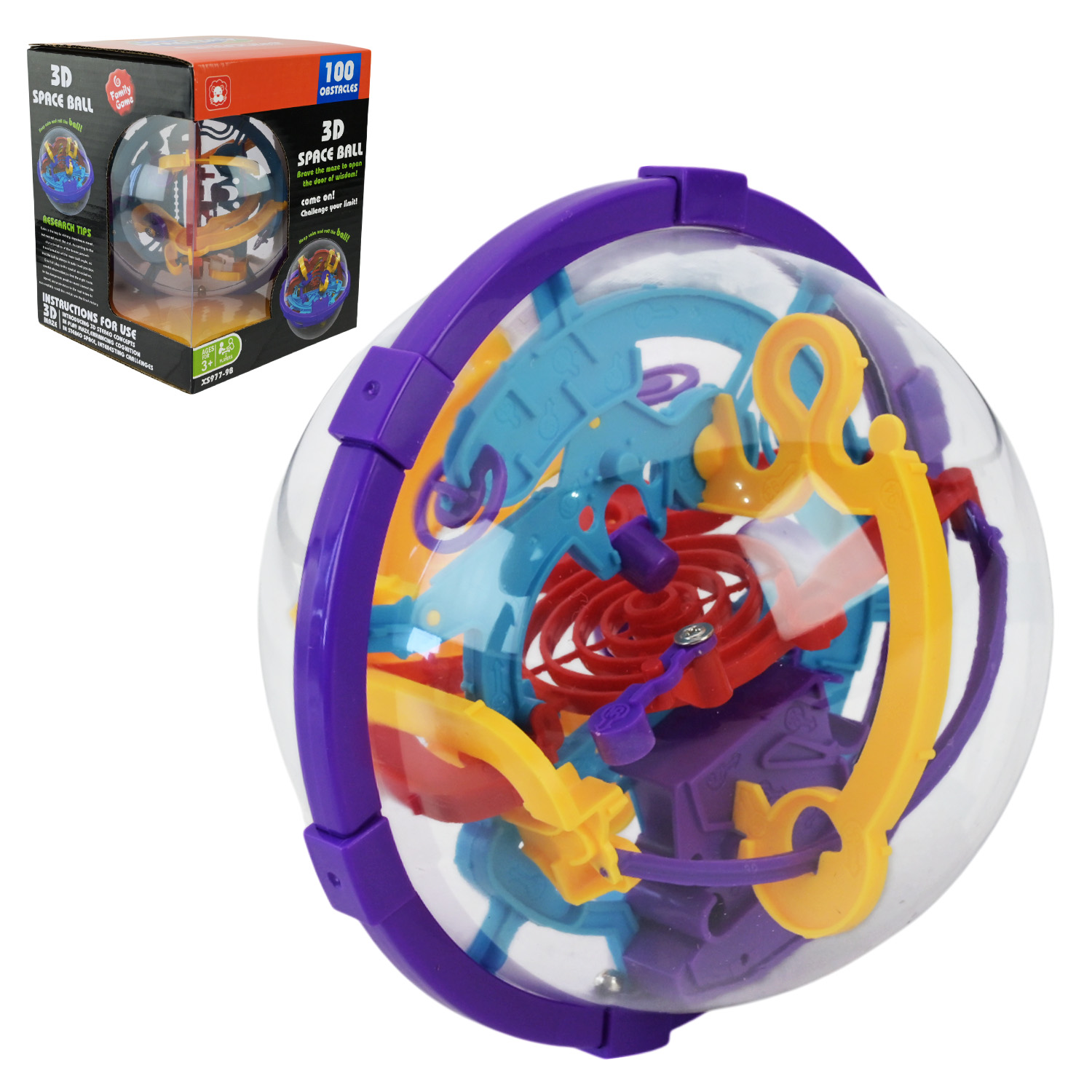 Головоломка 3D-лабіринт арт. XS977-98 (96шт/2) короб.13,4*13,4*16см