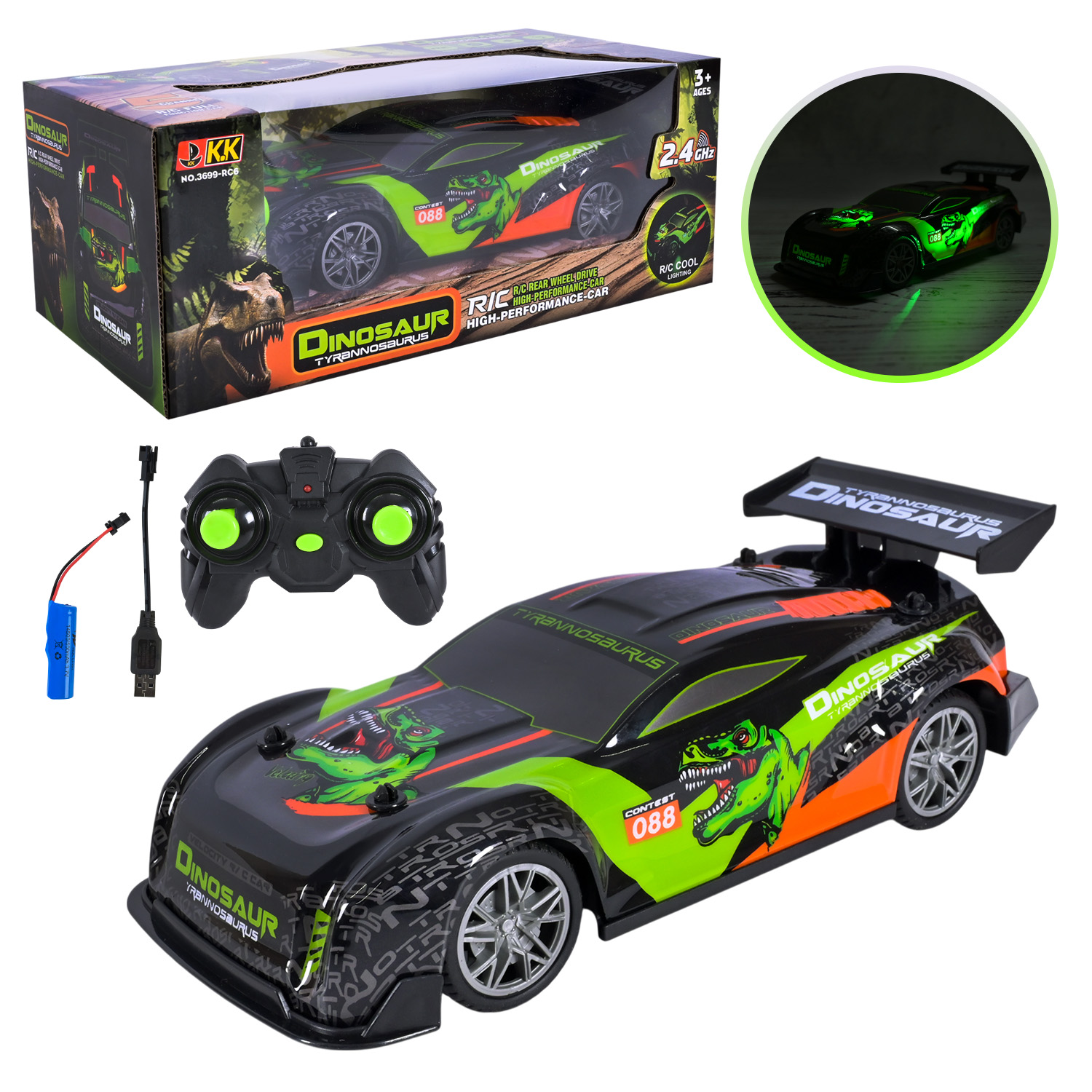 Машина р/к арт.3699-RC6 (60шт) 1:16, акум., світло, USB-зярядний пристрій, короб.об 28*11*14см