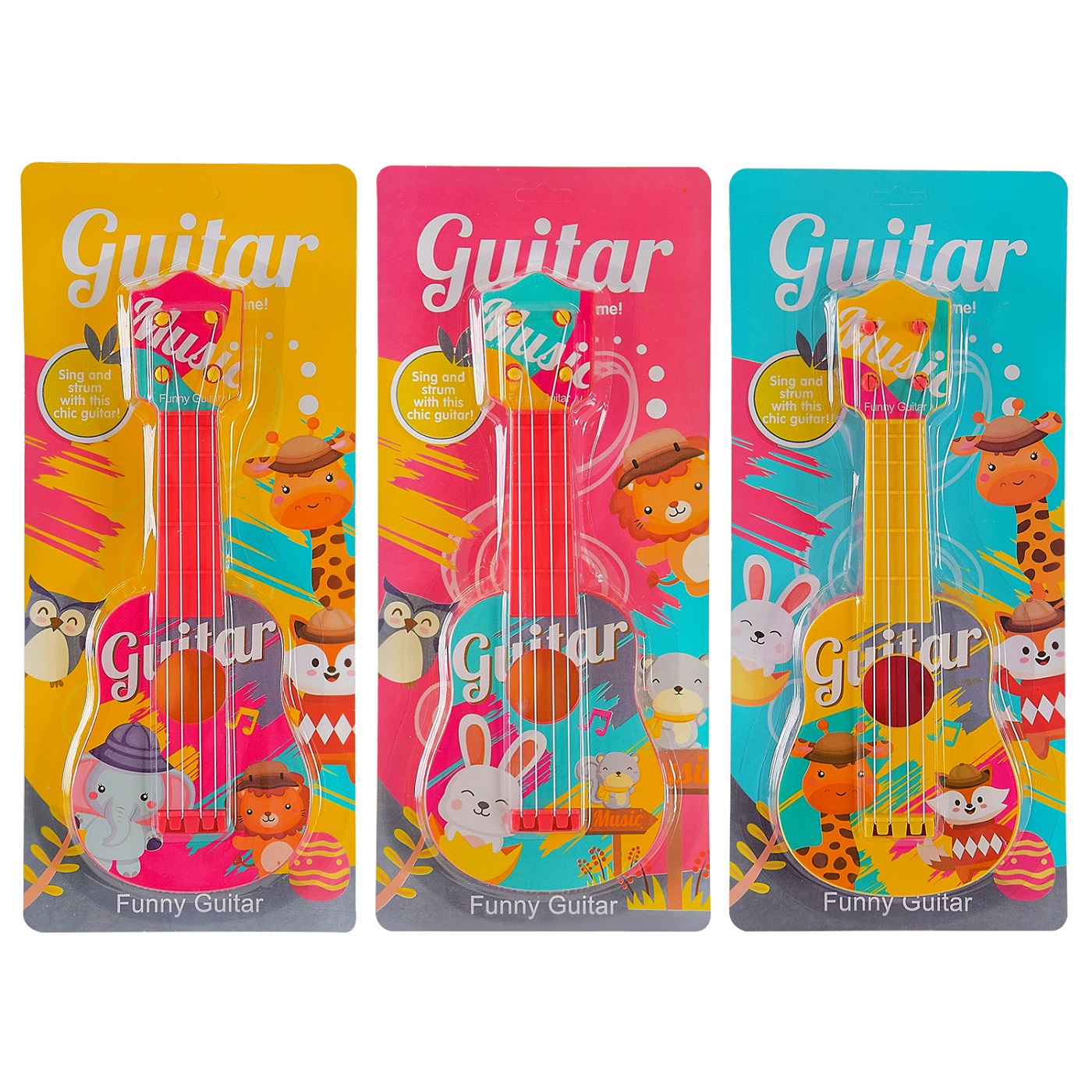 Гітара арт. 2858B (2858B-KI) (192шт/2) 3 види мікс, планшет 34,5*15*4,5см