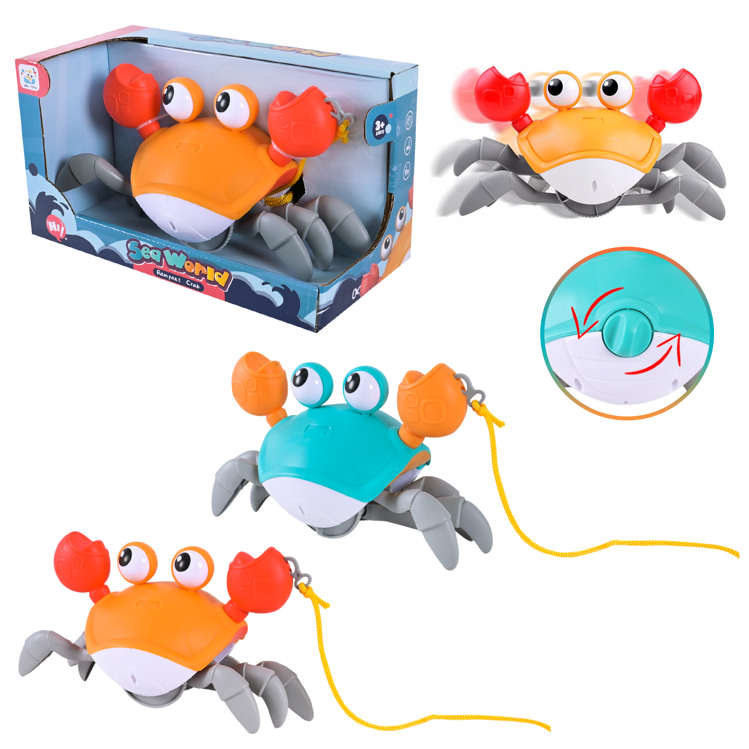 Іграшка для купання арт. HN1663-5 (72шт) 2 кольори мікс, рух на суші та у воді: крабик може плавати у ванні та повзати по підлозі.короб. 25*12*13см