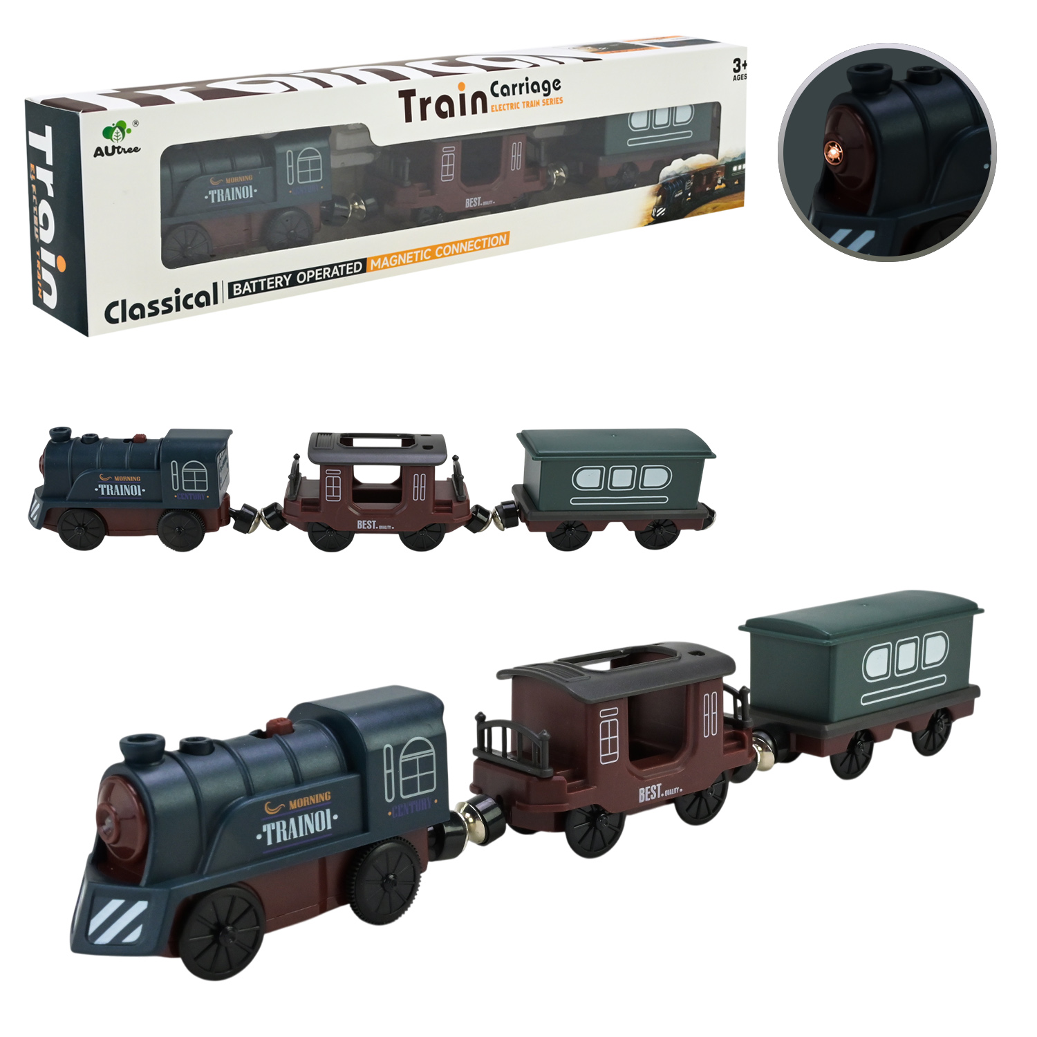 Поїзд батар арт.AU8882 (120шт/2) світло,магніт.вагончики у коробці 34,6*8,1*5см