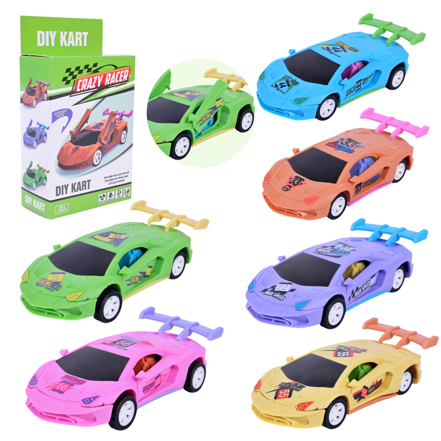 Збірна модель арт.589-18 (720шт/2) 6 кольорів машинка, відкр. двер,у коробці 8*4*14 см