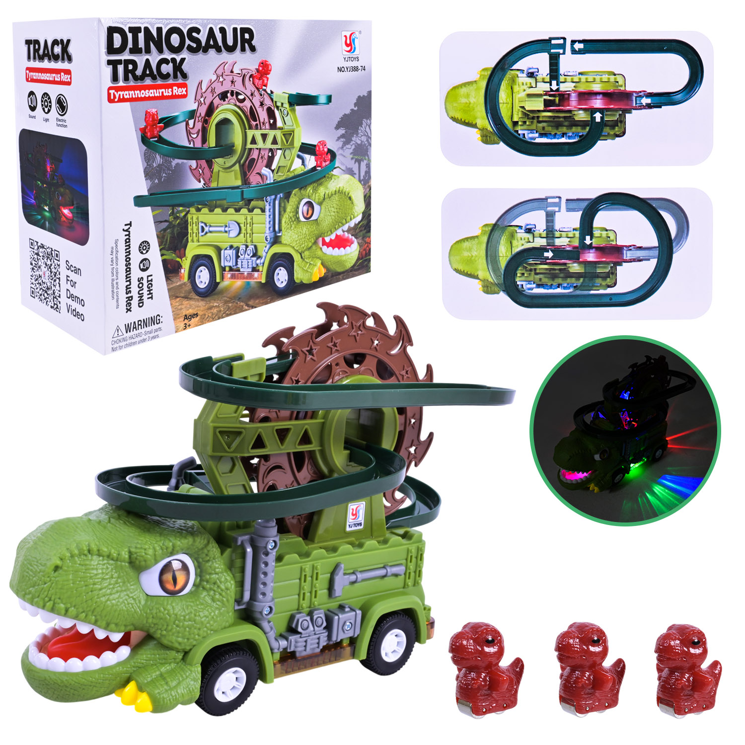 Трек батар арт.YJ388-74 (48шт/2) свiло,звук,у коробцi 24*11,3*19,7см