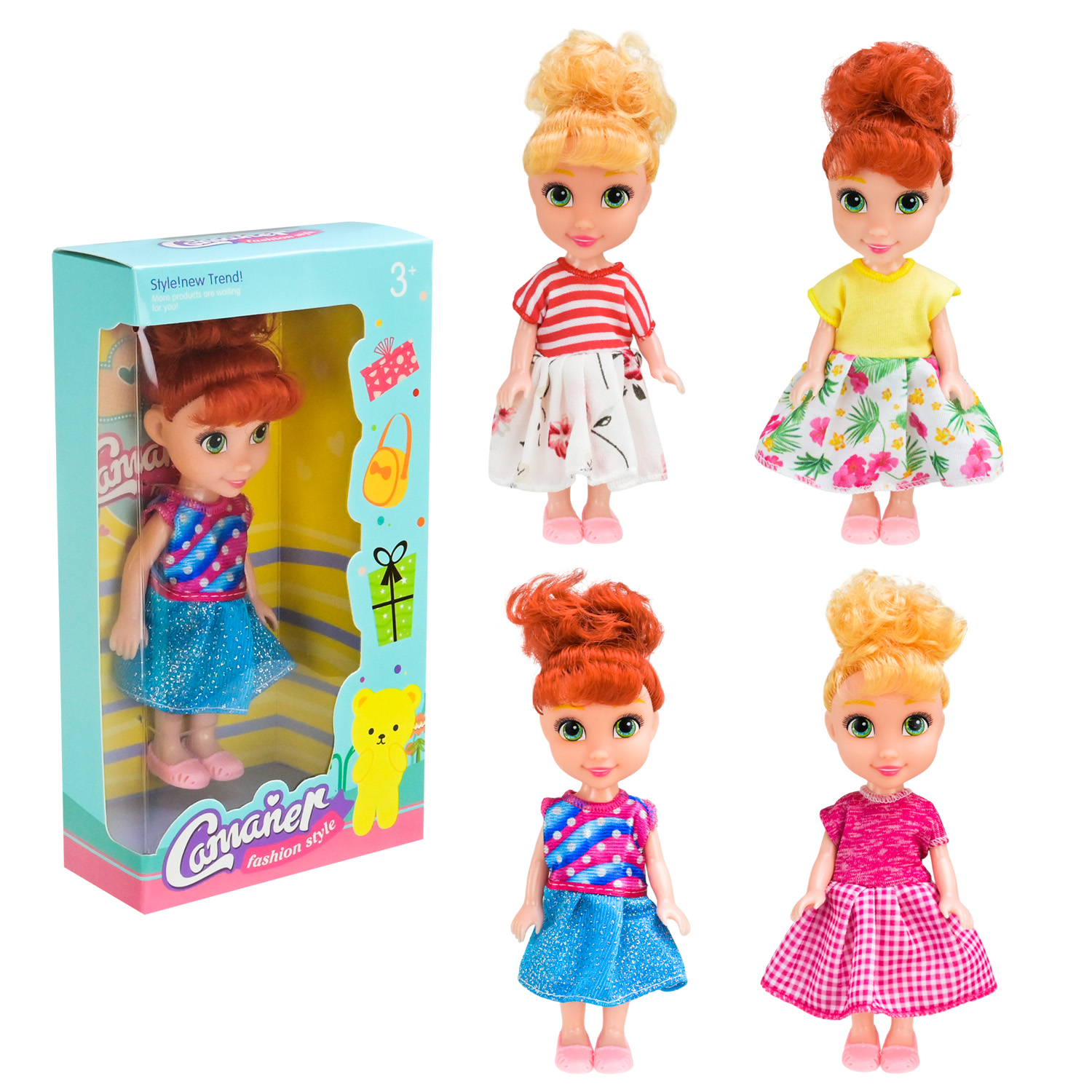 Лялька арт. KQ118 (192шт/2) мал, у наборі, мікс 4 види, аксес короб. 21*11*5см