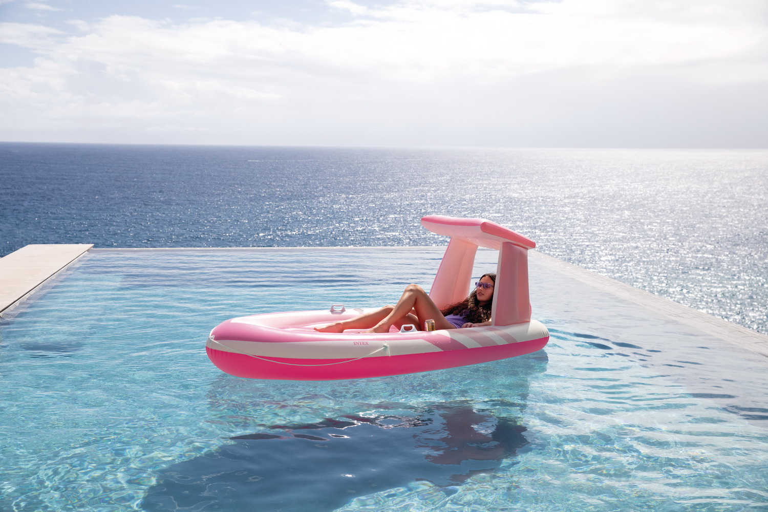 Матрац вініл арт. 57804 (3шт) рожевий 244*119*97 см