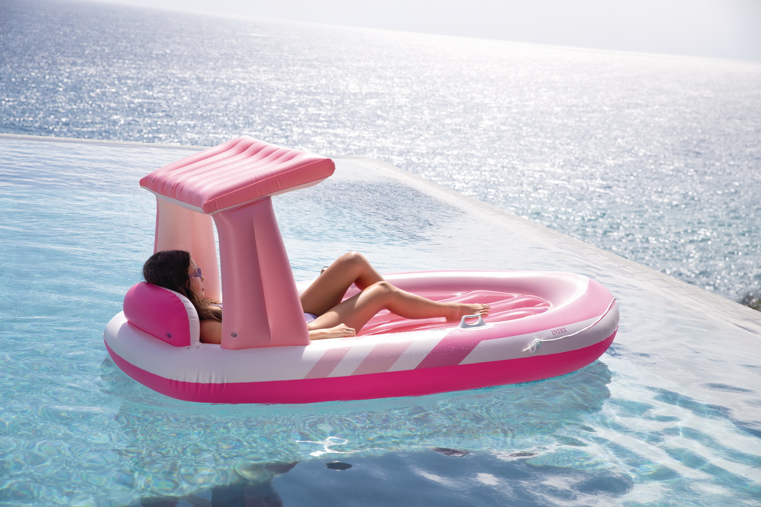 Матрац вініл арт. 57804 (3шт) рожевий 244*119*97 см