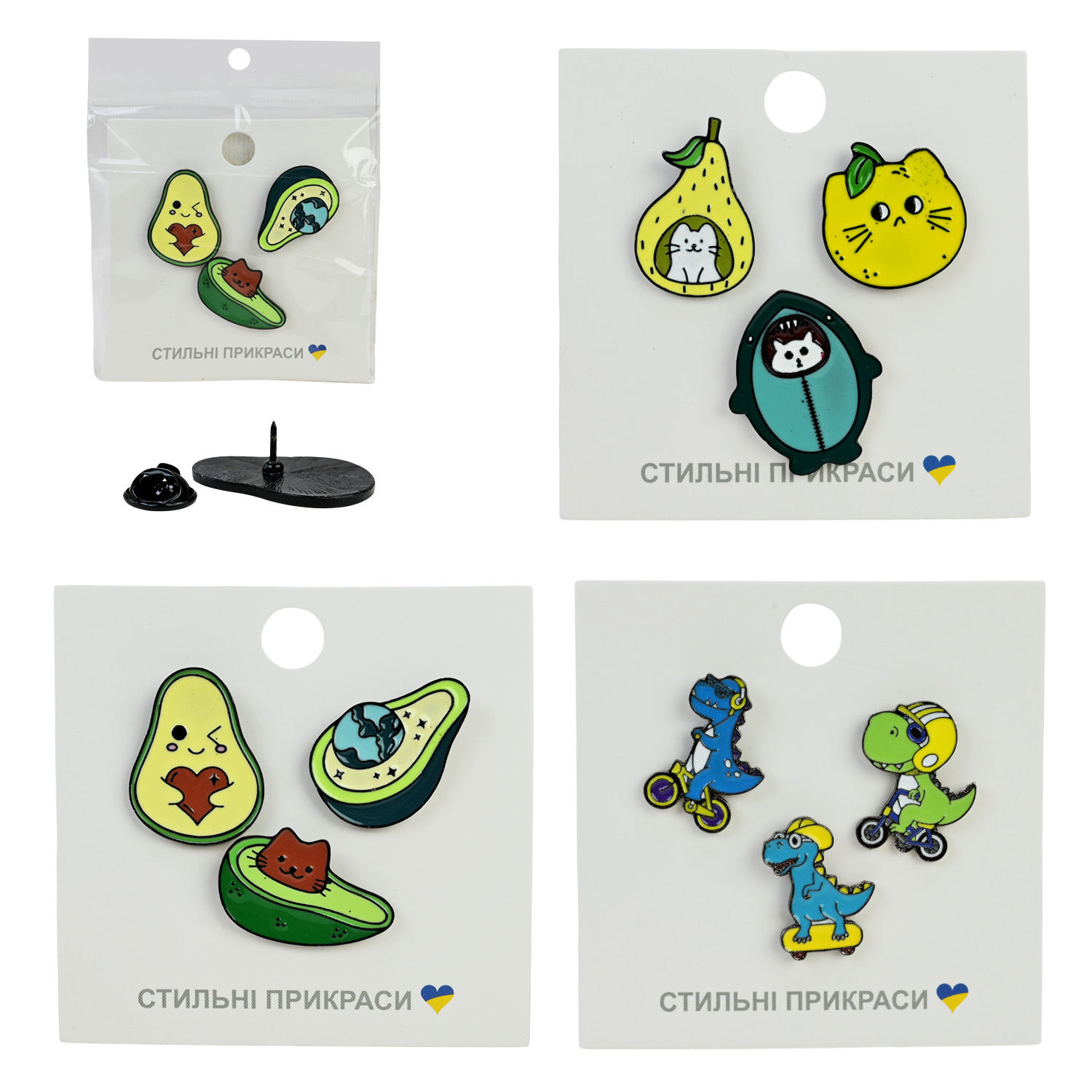 Аксесуари для дівчат арт. CN-121 (100шт)   мікс видів, значки-піни, ціна за планшетку планш. 10*7