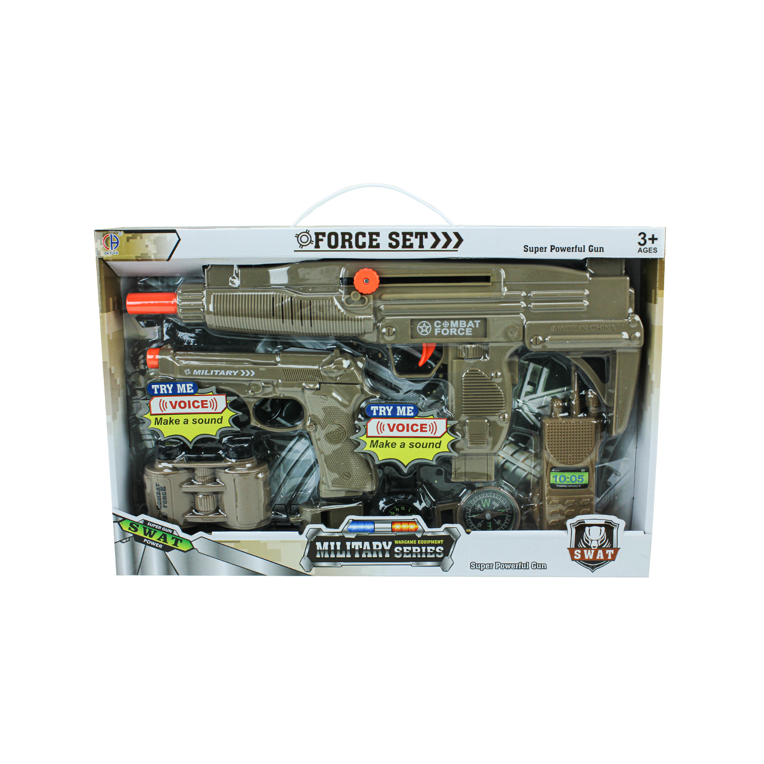 Військовий набір арт. CH830A-3 (60шт/2)   зброя+асесуари, короб. 42*28,5*5