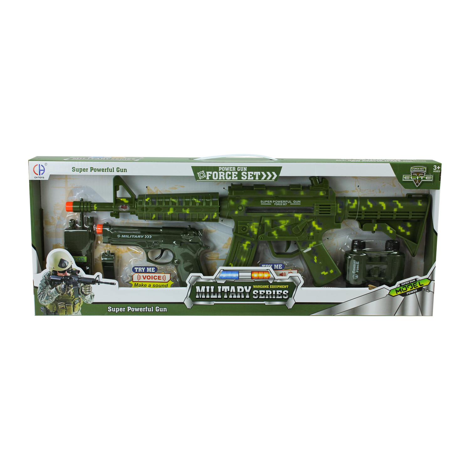 Військовий набір арт. CH920A-6 (36шт/2)  батар. світло,звук,зброя+асесуари, короб. 61*23,5*5