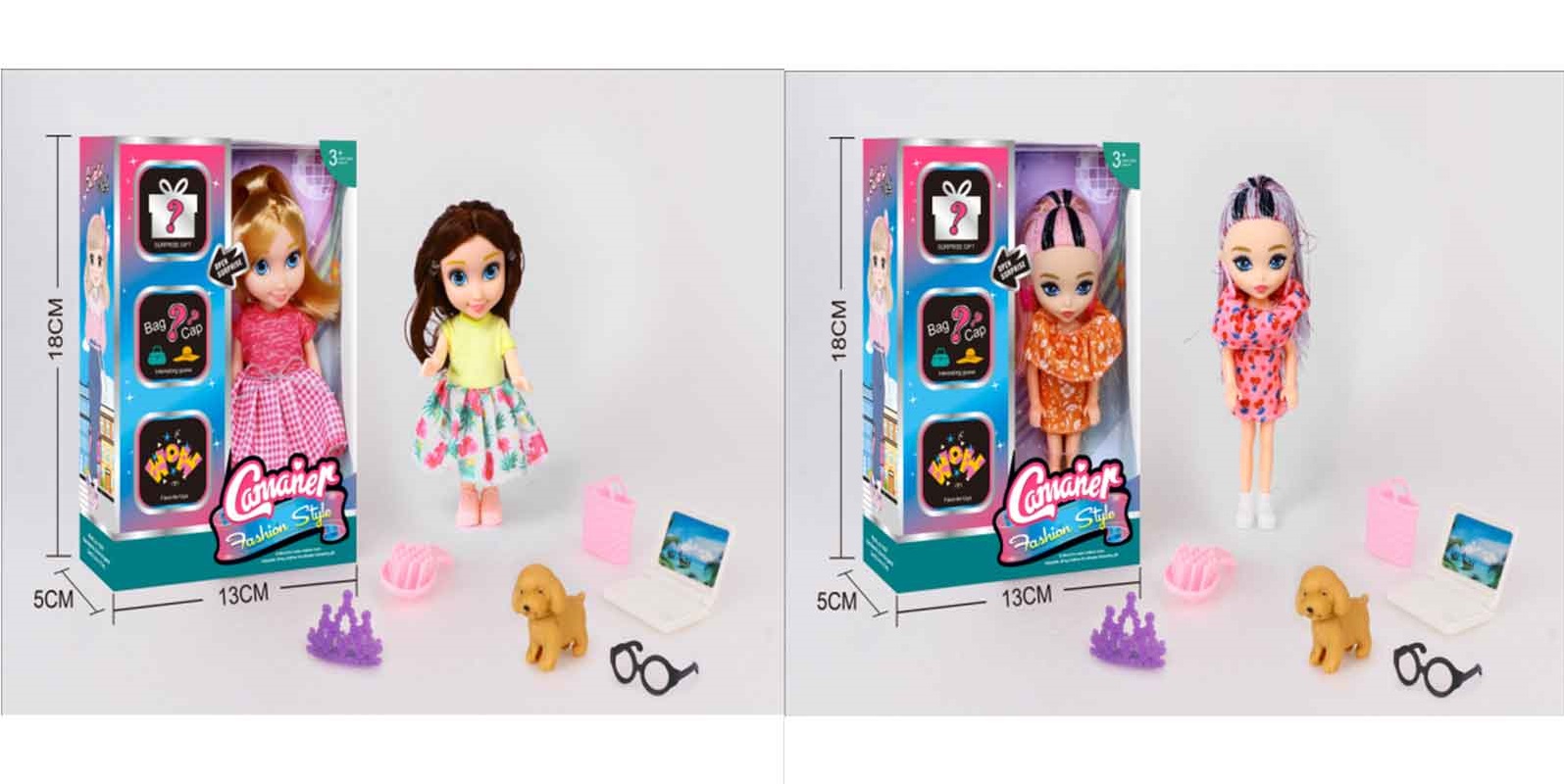Лялька арт. KQ175D/E (240шт/2) мал, у наборі, мікс 2 види, аксес короб. 18*5*13см