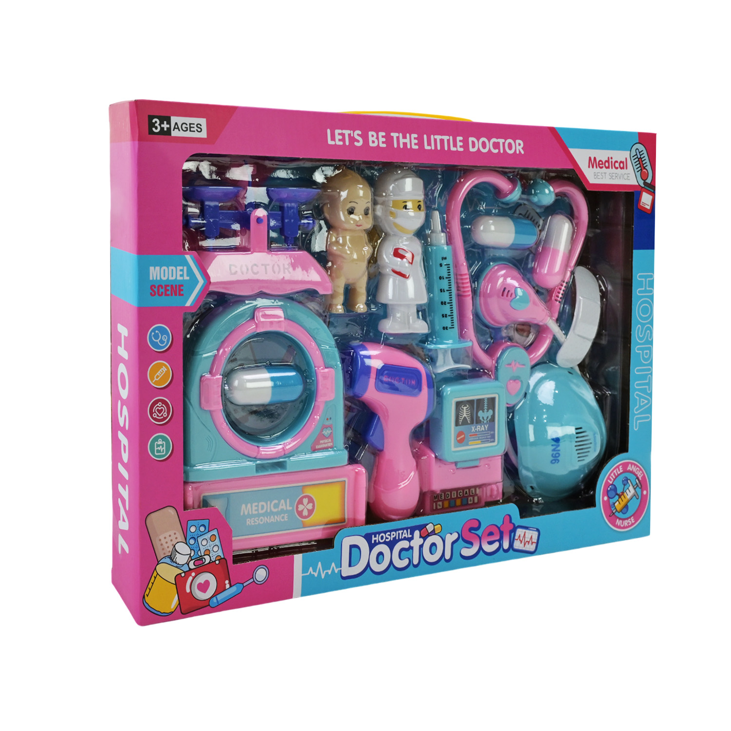 Лікар набір арт. 666-98 (48шт) стетоскоп, шприц, лялька, аксес короб.43*5*30