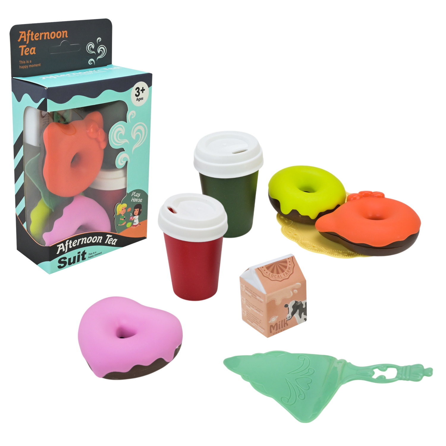 Продукти набір арт. B88-22 (240шт/2)  пончики, таця, стакани, аксес короб.10*18*5