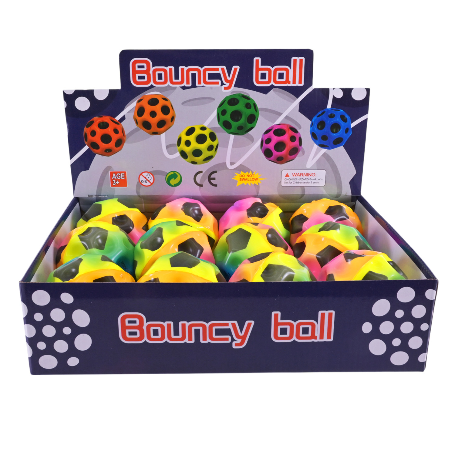 Пострибунчик арт. PR2440 (384шт) Graviti ball 6 см світиться 12 шт в дисплеї