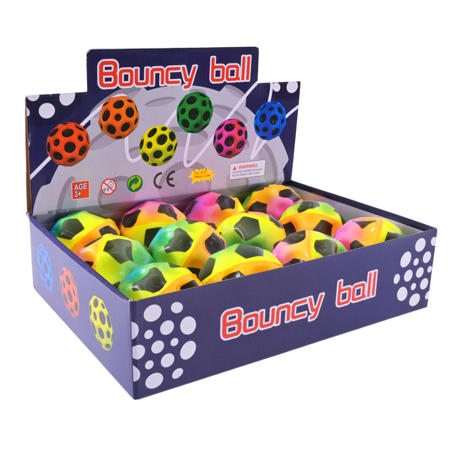 Пострибунчик арт. PR2440 (384шт) Graviti ball 6 см світиться 12 шт в дисплеї