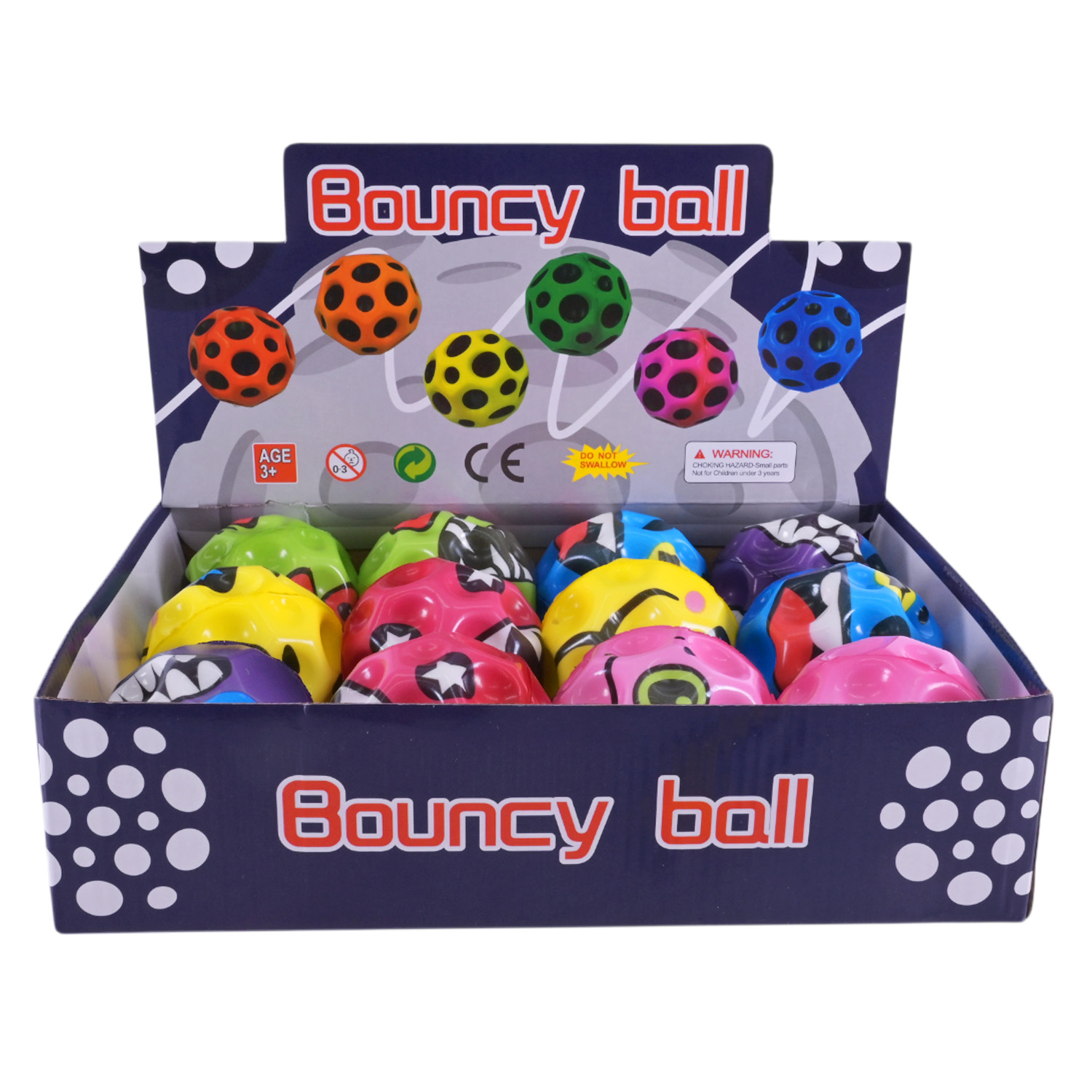 Пострибунчик арт. PR2443 (384шт) Graviti ball 6 см світиться 12 шт в дисплеї