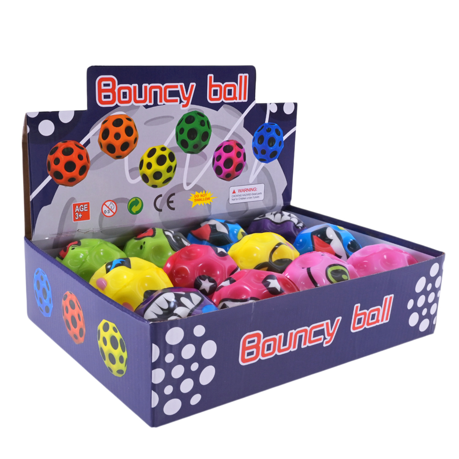 Пострибунчик арт. PR2443 (384шт) Graviti ball 6 см світиться 12 шт в дисплеї