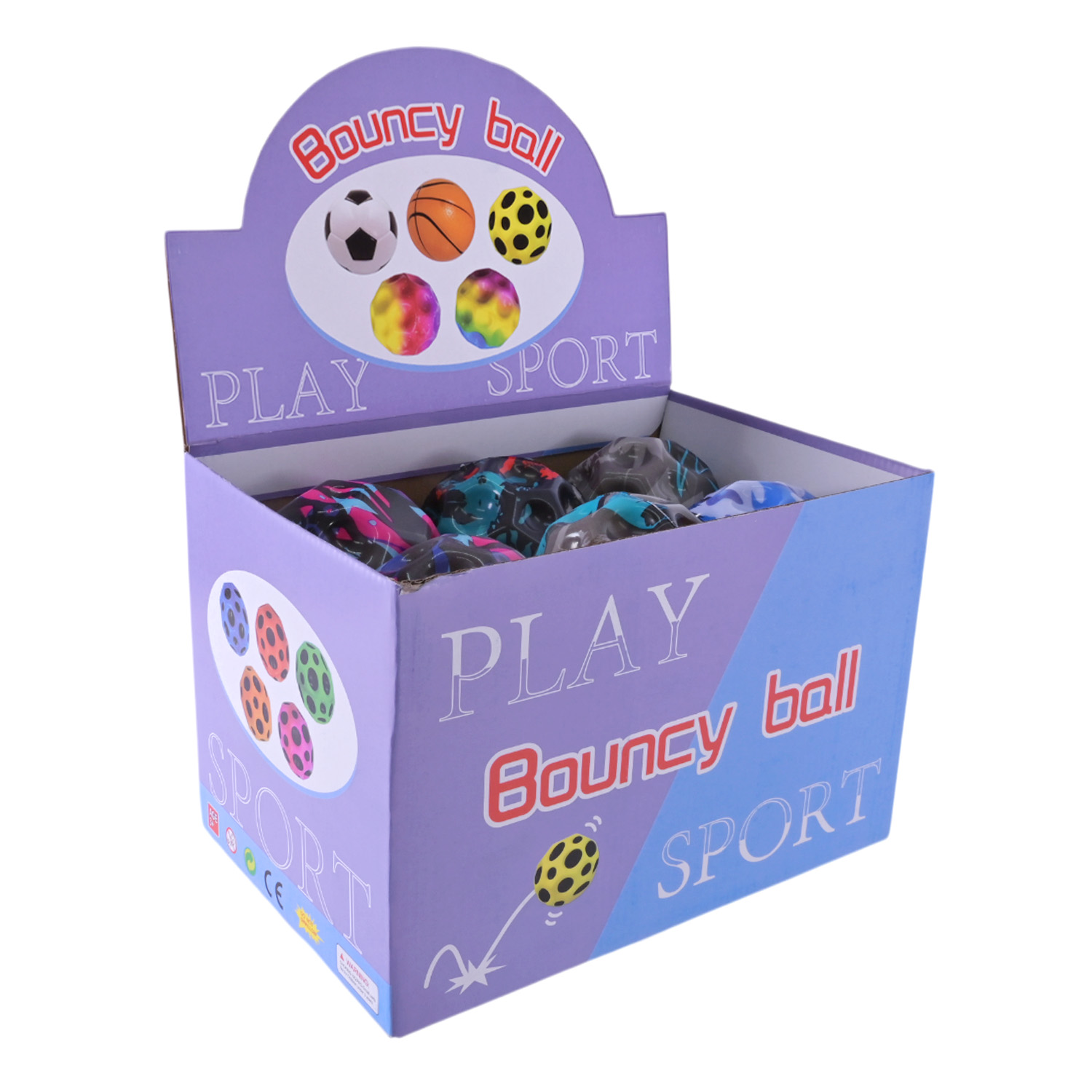 Пострибунчик арт. PR2450 (192шт) Graviti ball 8 см світиться 12 шт в дисплеї