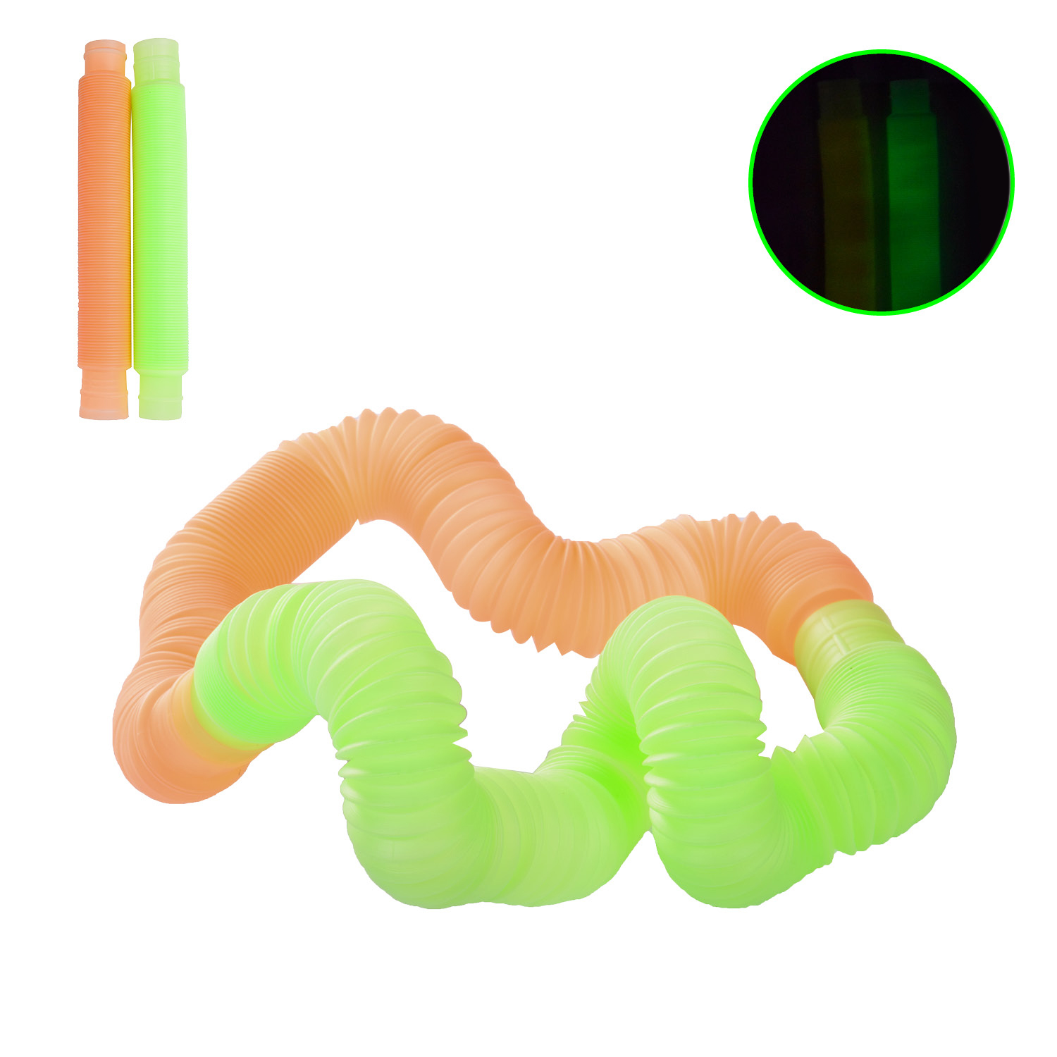 Іграшка Pop Tube арт. 18115 (1000шт) світло в темряві мікс кольорів, 20см