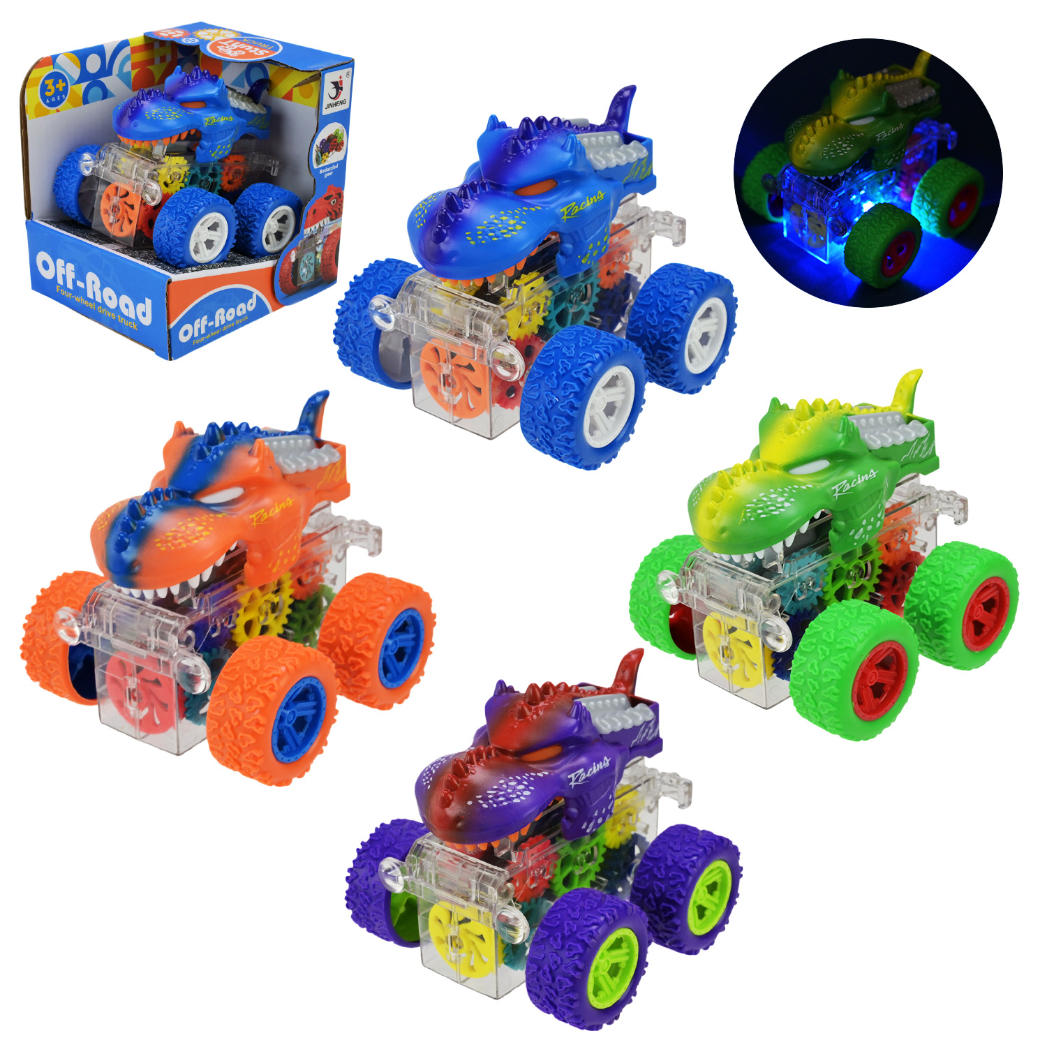 Машина  арт. 1819-52A (144шт/2) батар.,світ.,4 кольори,короб 12*11,8*10,5см