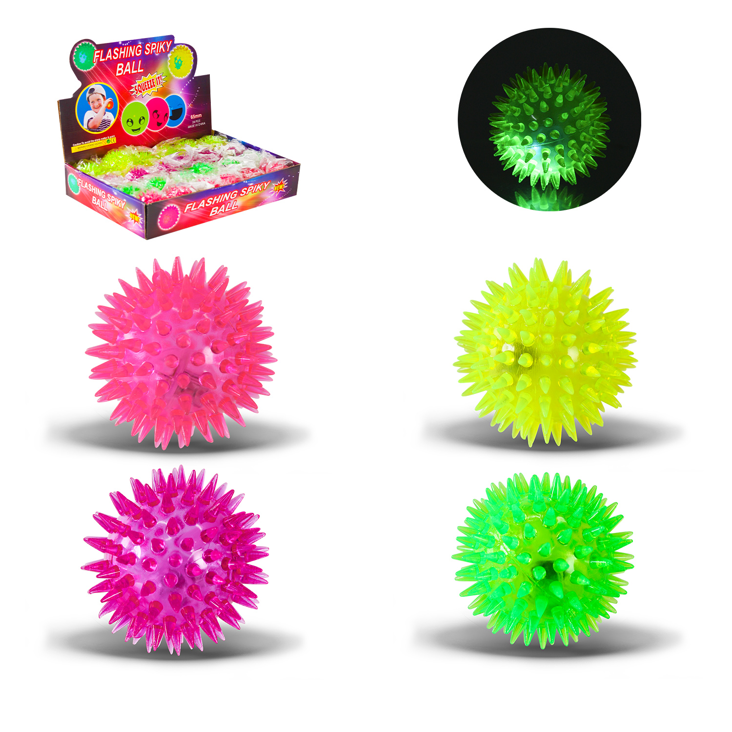 Пострибунчик арт. PR24124 (576шт) їжачок, 6,5 см, 24 дисп по 24 шт, короб,4 кольори/ціна за шт/