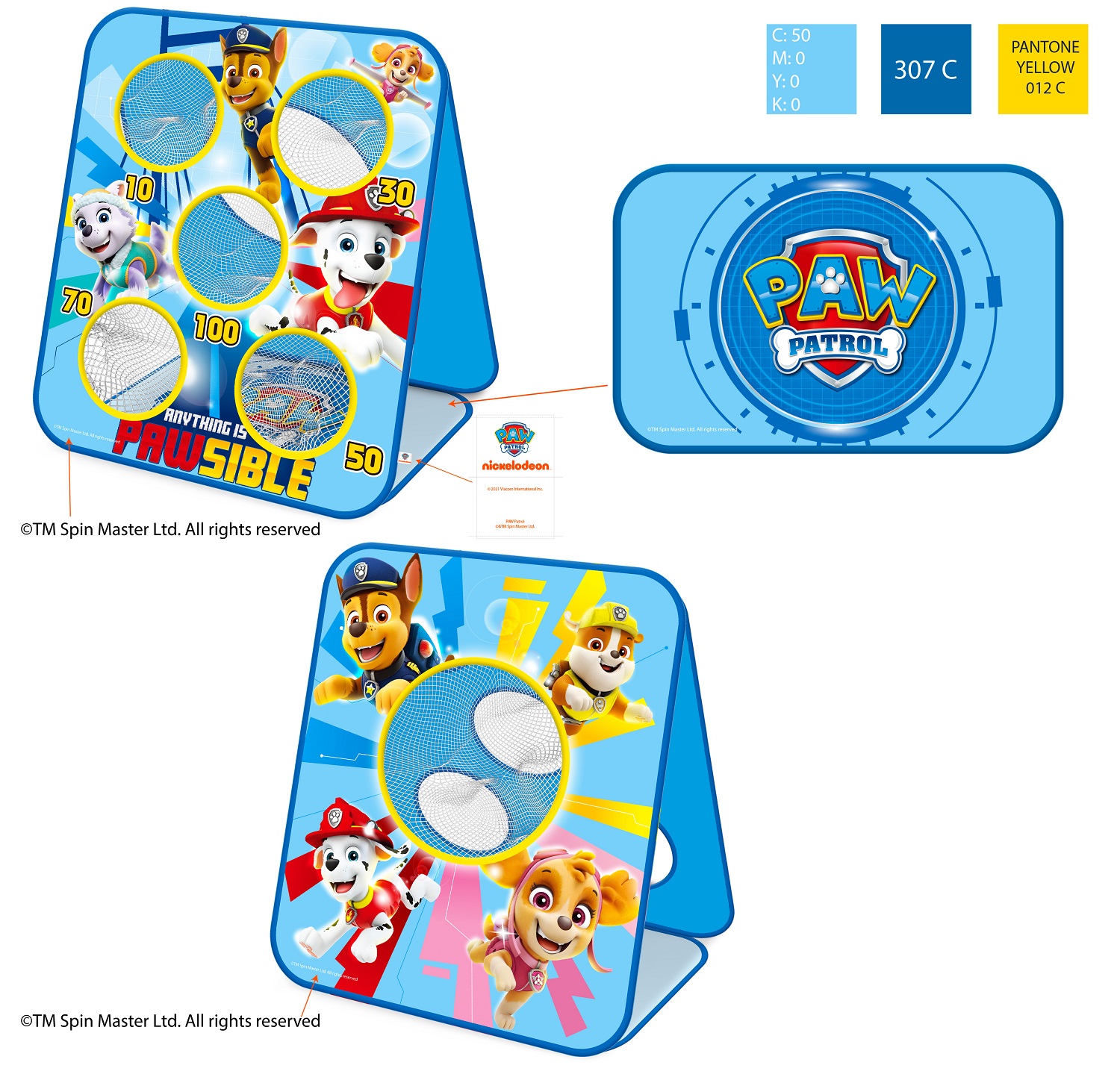 Ігровий набір мішені арт. LM1016 (26 шт) Щенячий Патруль, короб.- 24 * 5 * 24 см. р-р іграшки - 49 * 32 * 56 см