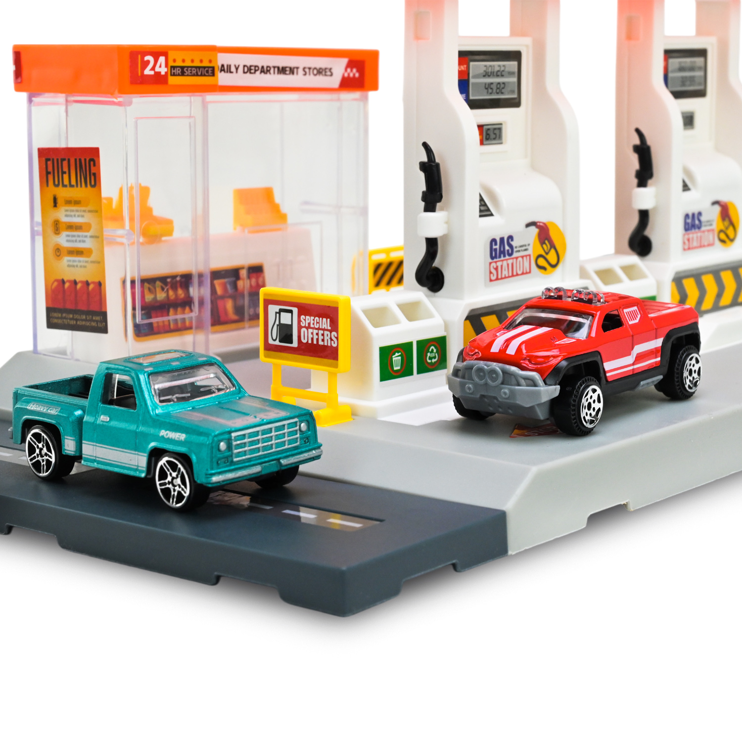 Ігровий набір АВТОПРОМ арт. PS005-1 (48шт/2) АЗС, короб. 30*25,5*6см